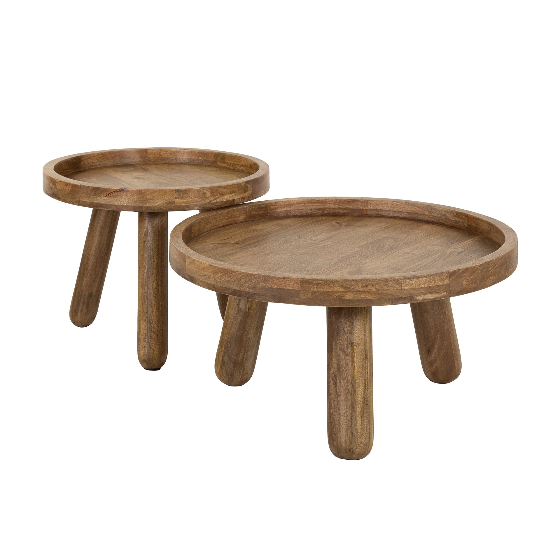 Salontafel Tripod Set Van 2 Massief Mango Zand