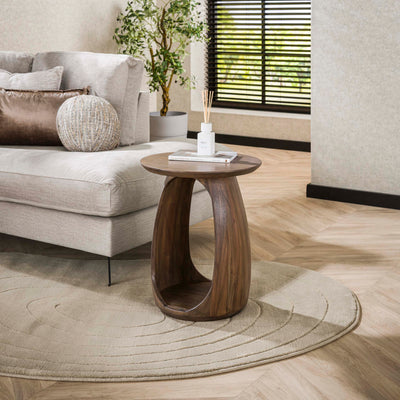 Bijzettafel Flow Solid S Massief Acacia Glaze Brown