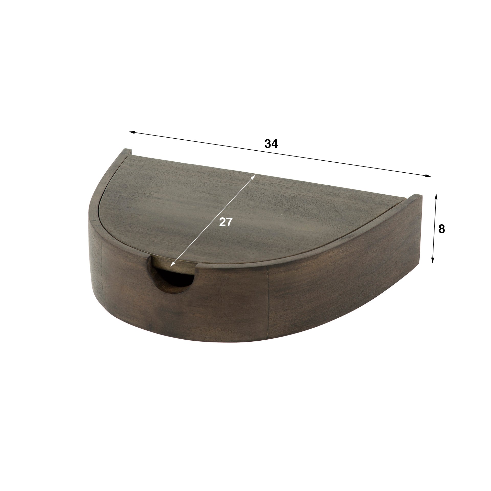 Nachtkastje Cove Zwevend 1 Lade Massief Acacia Glaze Brown