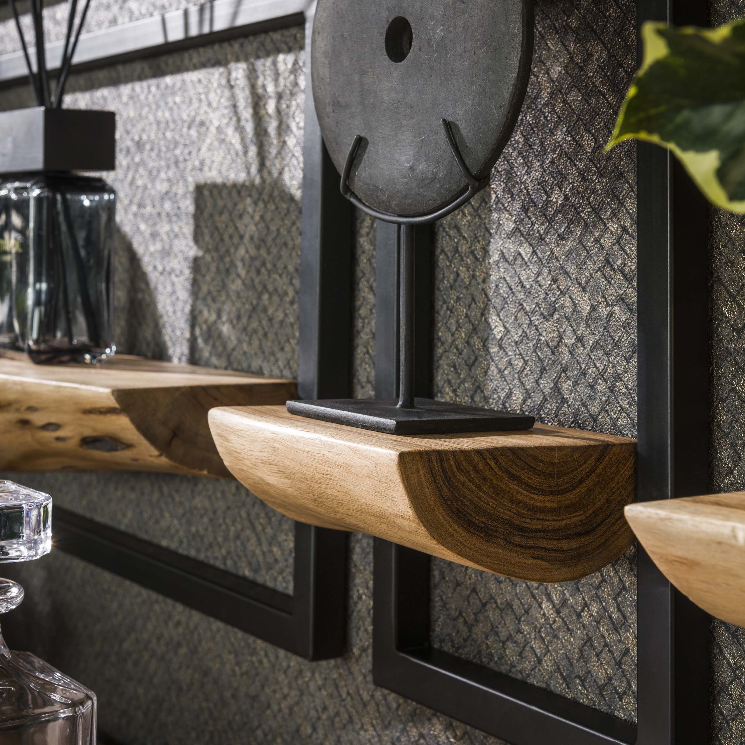 Wandschap Edge Frame Set Van 5 Massief Acacia