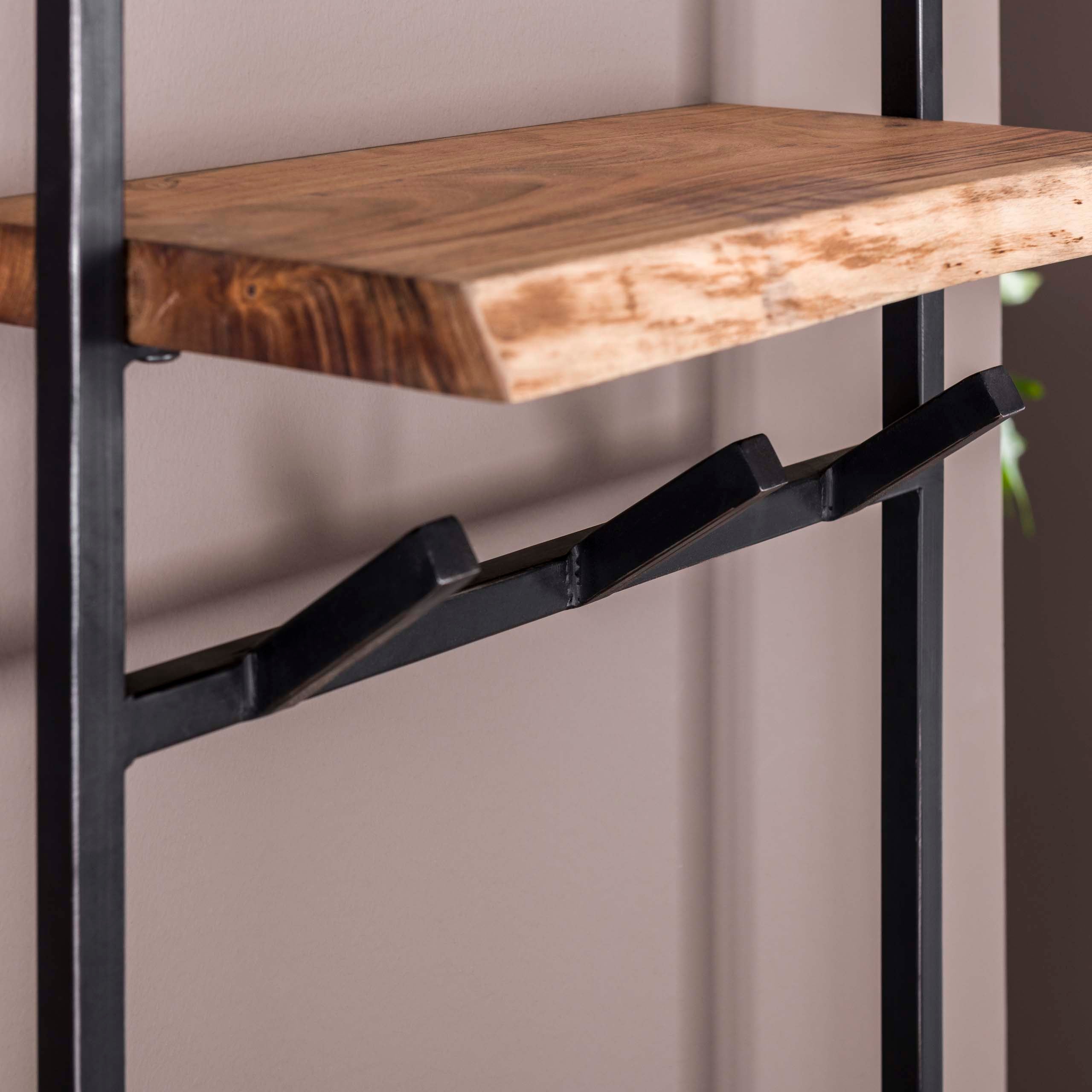 Kapstok Air Solid Hoog Hoedenplank 6 Haken Massief Acacia