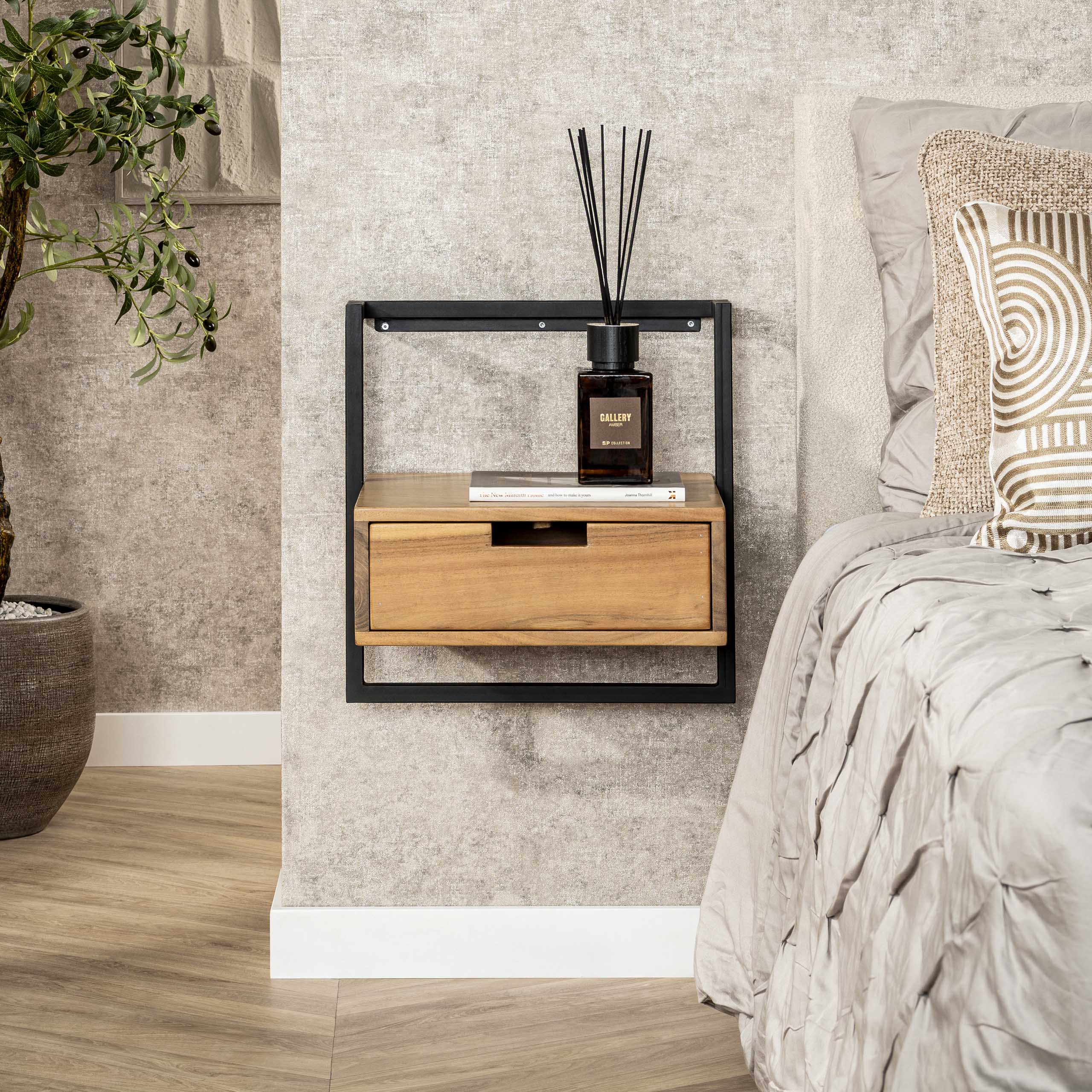Nachtkastje Air Solid 1 lade / Massief acacia