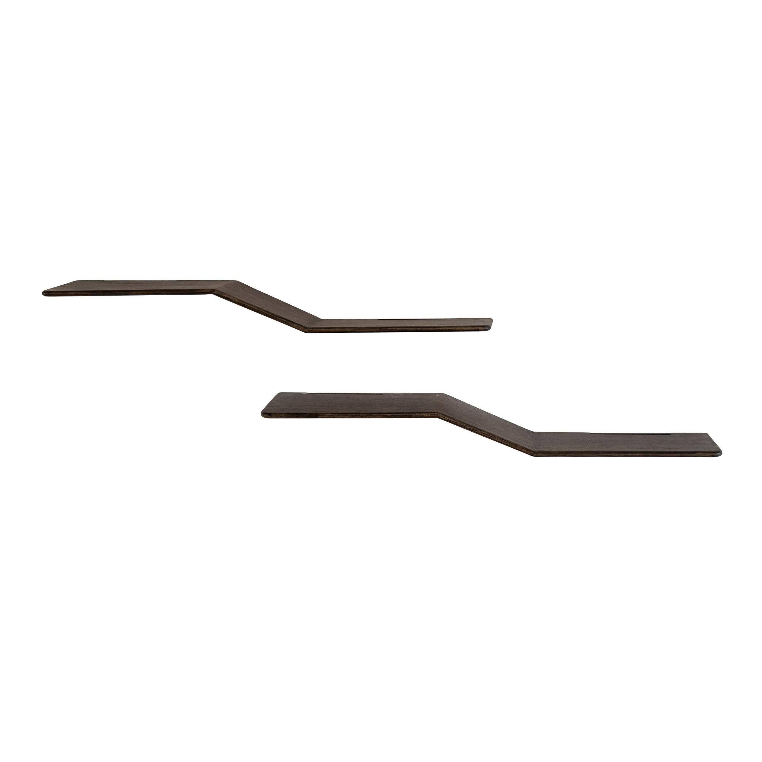 Wandplank Maya Teak S-shape set van 2 / Massief teak espresso