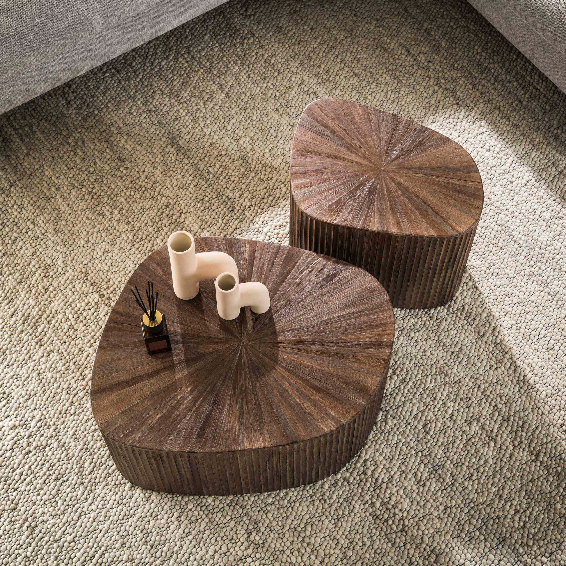 Salontafel Maya Teak XL vierhoekig set van 2 / Massief teak espresso