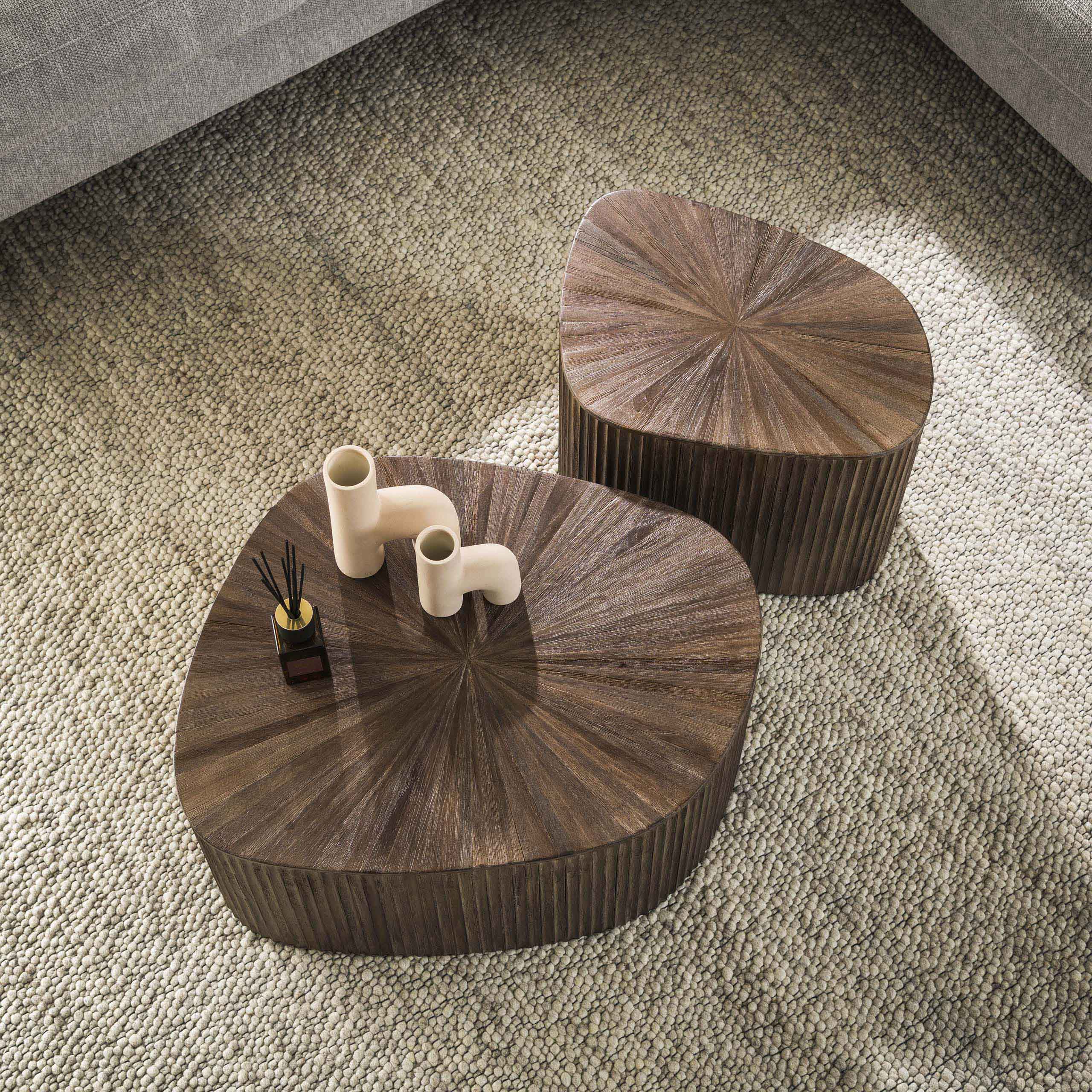 Salontafel Maya Teak XL vierhoekig set van 2 / Massief teak espresso