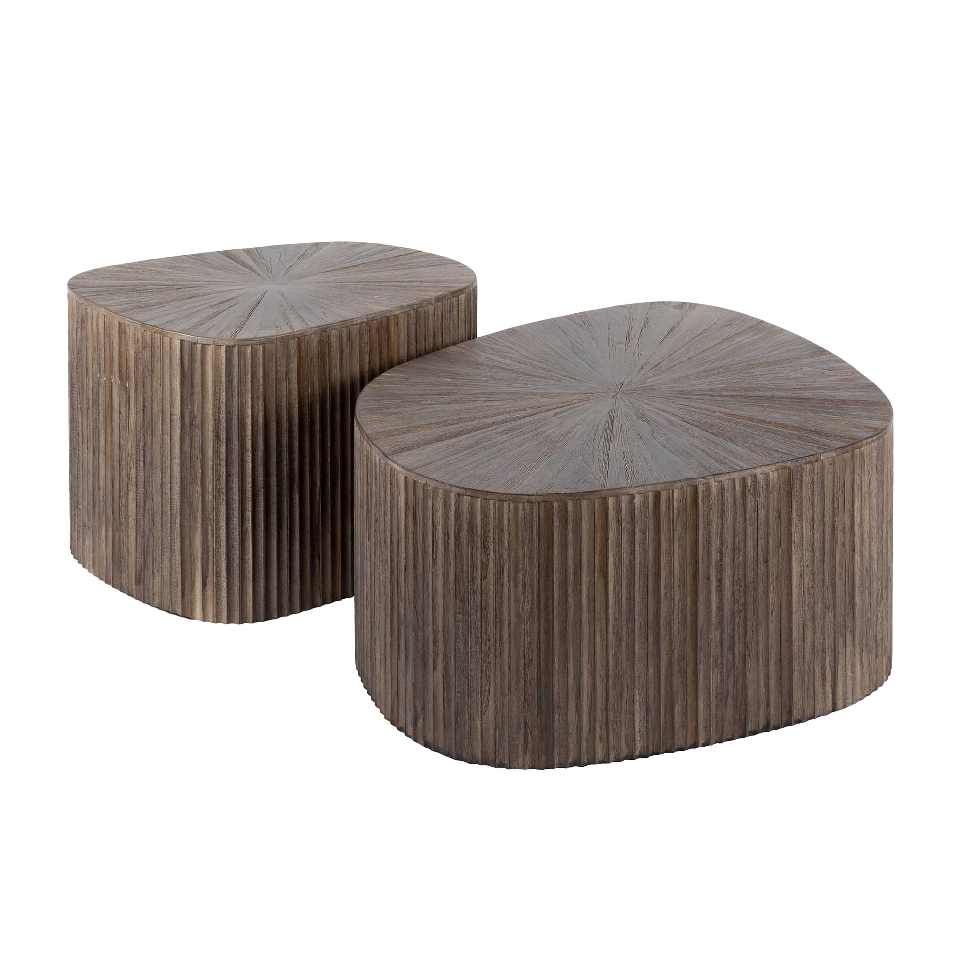 Salontafel Maya Teak Xl Vierhoekig Set Van 2 Massief Teak Espresso