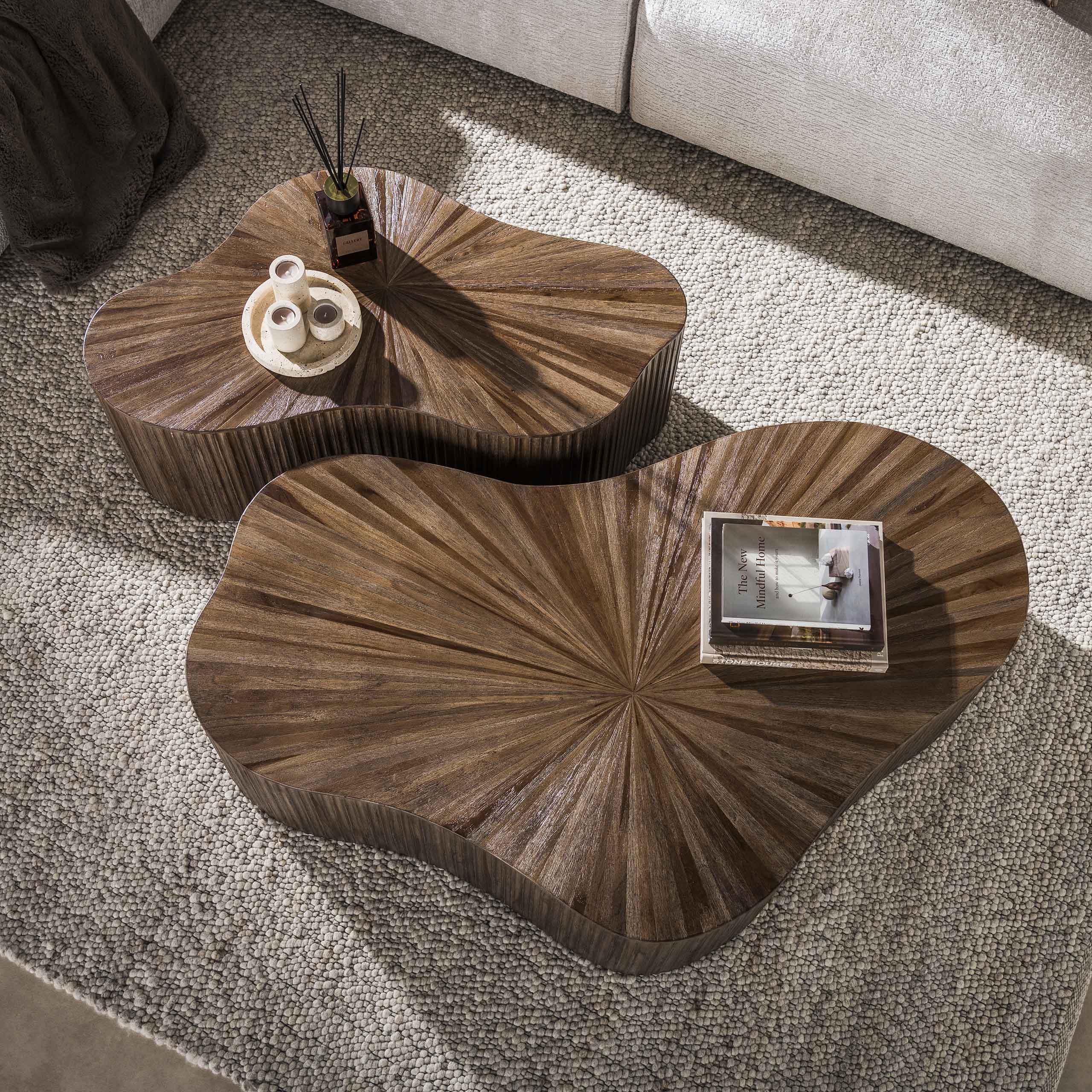 Salontafel Maya Teak Xl Shamrock Set Van 2 Massief Teak Espresso