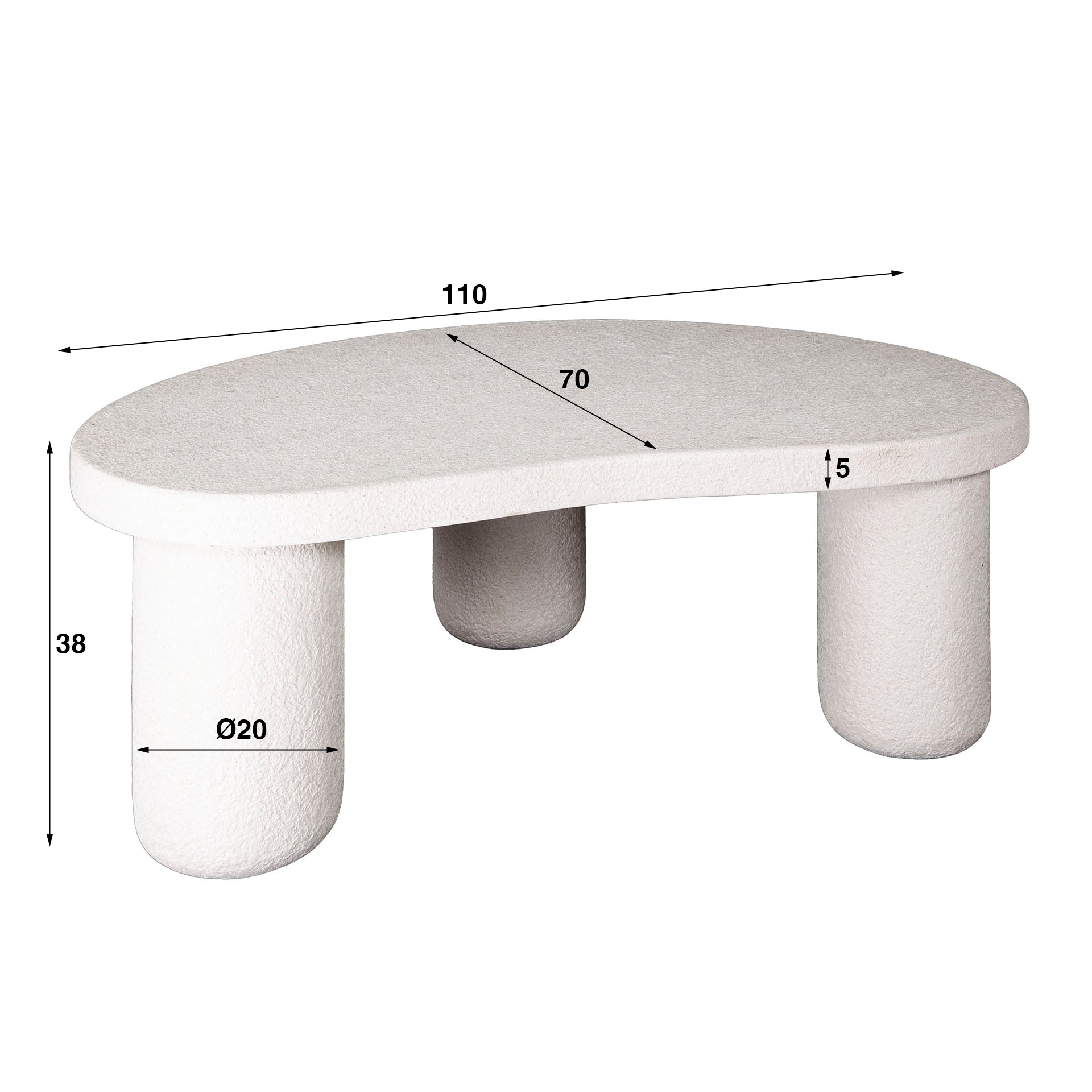Salontafel Kiezel Xl Organisch Marmer Composiet