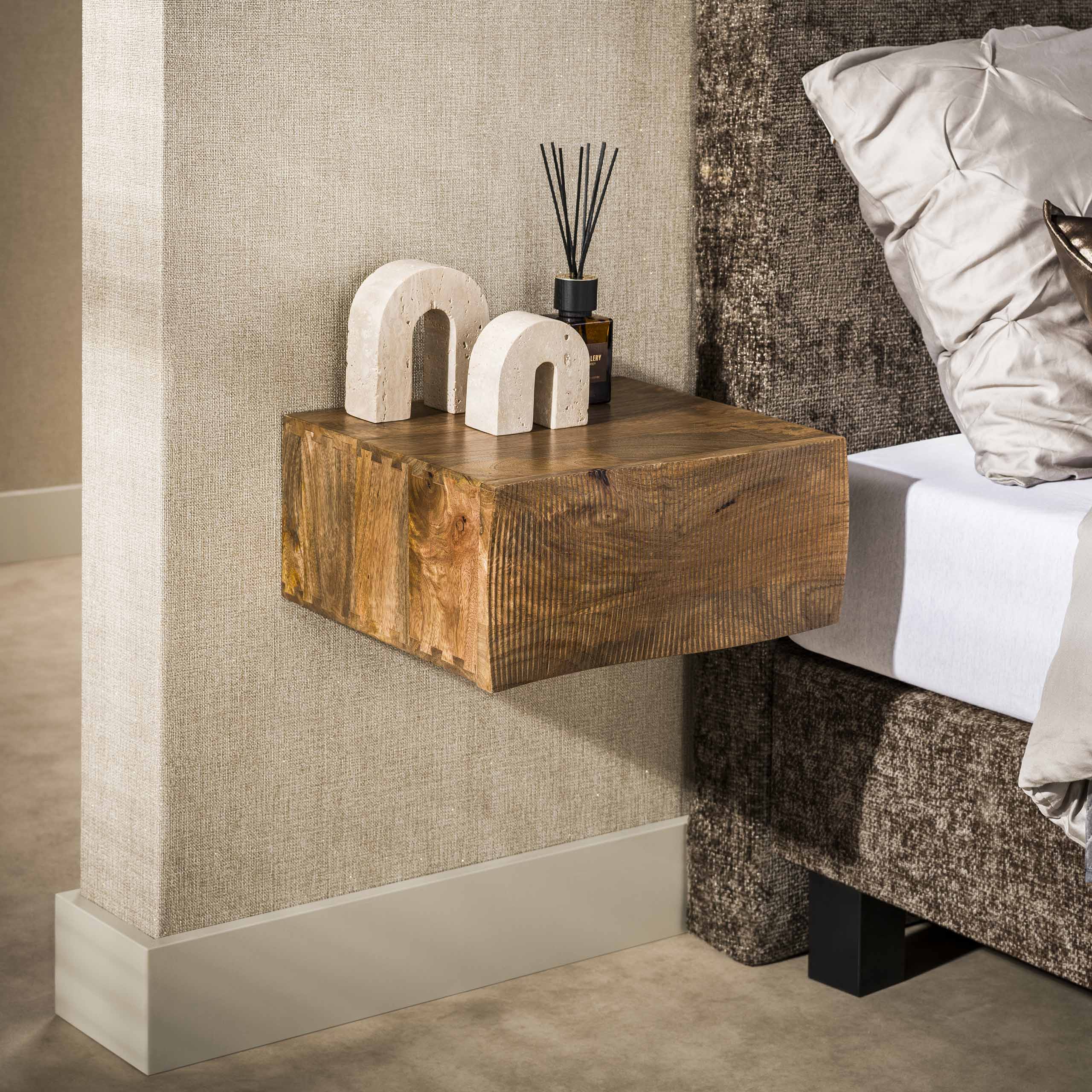 Nachtkastje Ocean Zwevend 1 Lade Massief Mango Zand