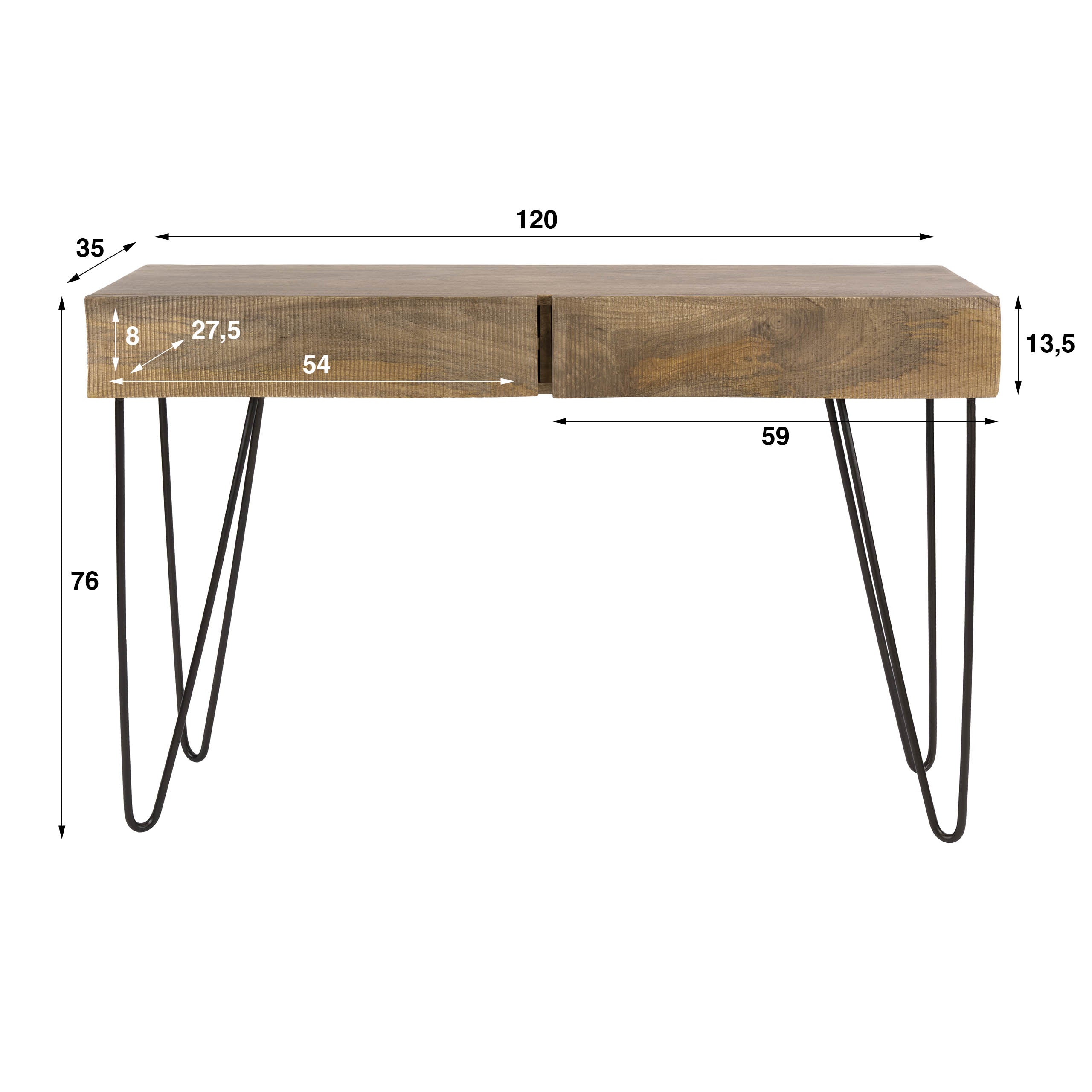 Hal Kaptafel Ocean Massief Mango Zand