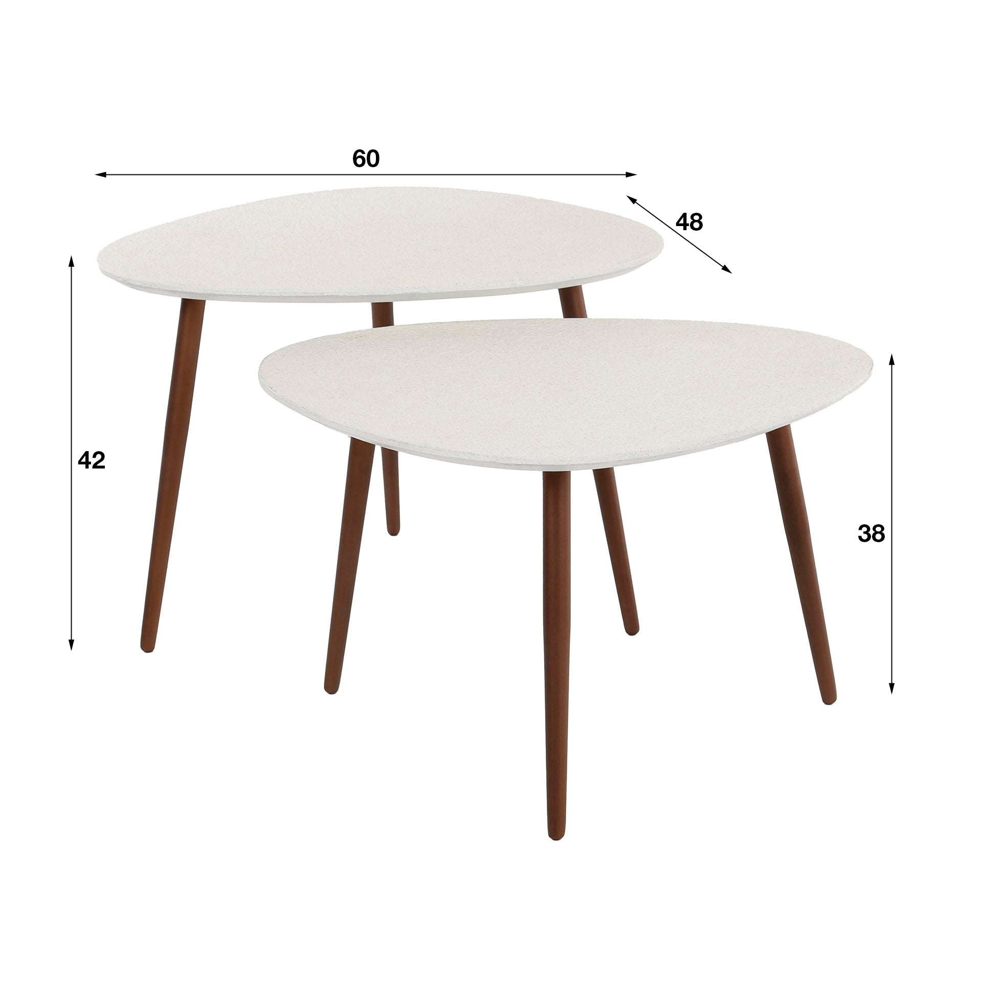 Salontafel Stone Driehoekig Set Van 2 Marmer Composiet
