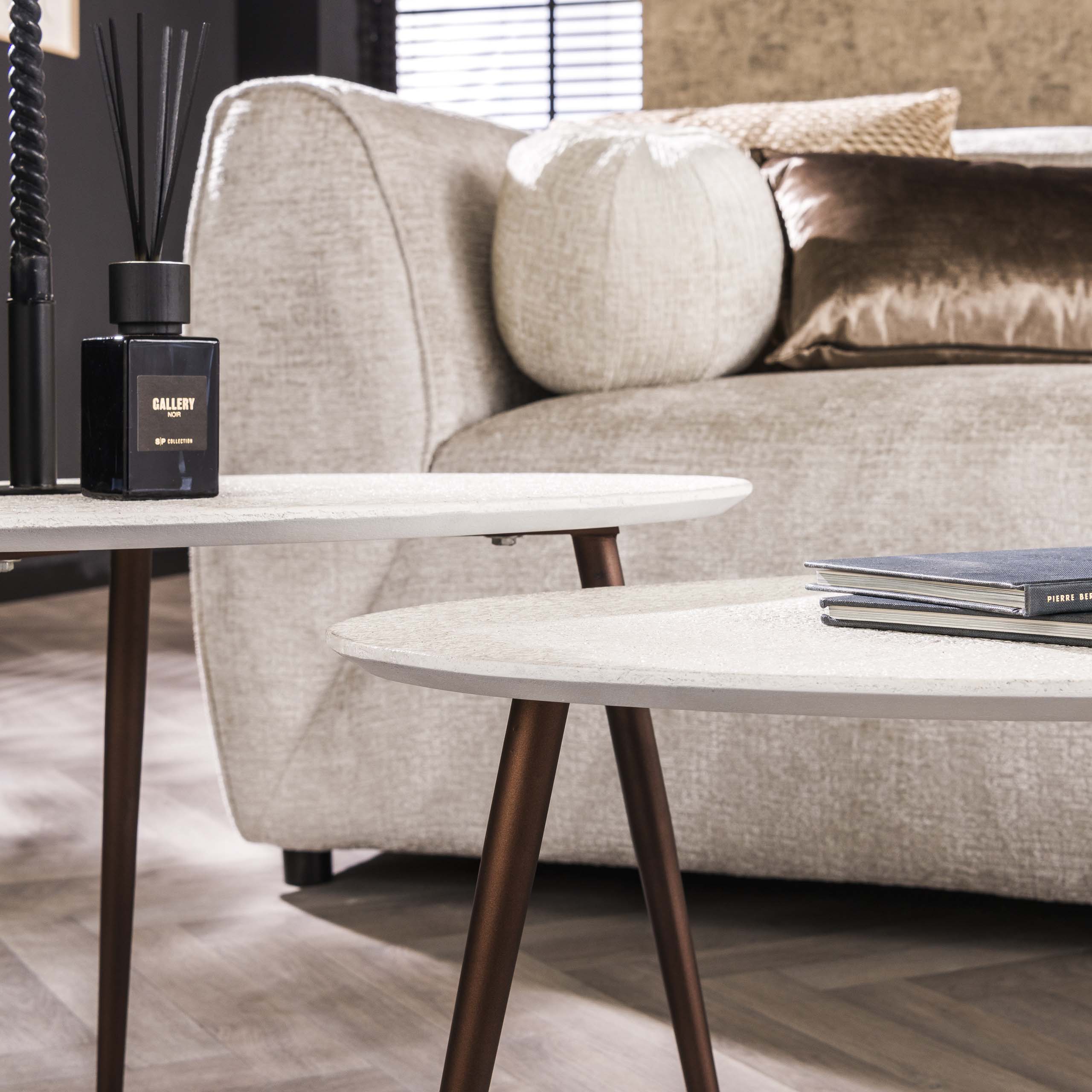 Salontafel Stone Driehoekig Set Van 2 Marmer Composiet
