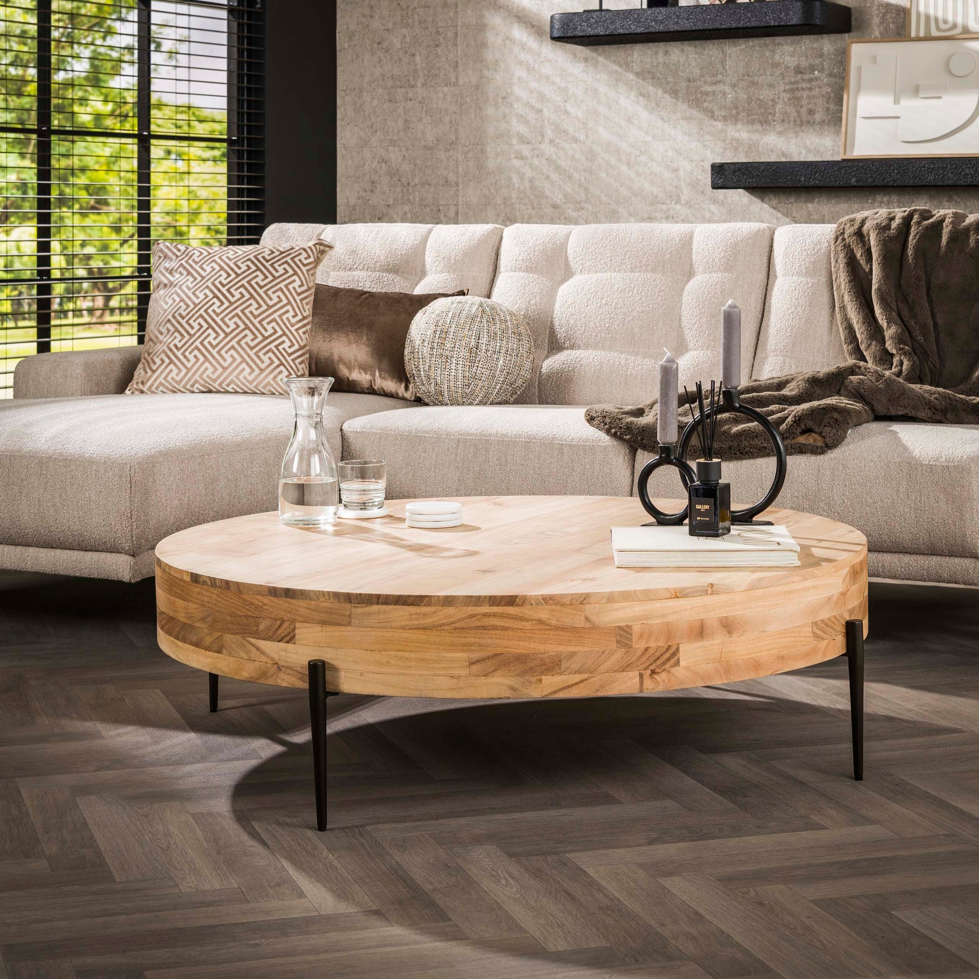 Salontafel Bulky Wood Ø120cm / Massief acacia