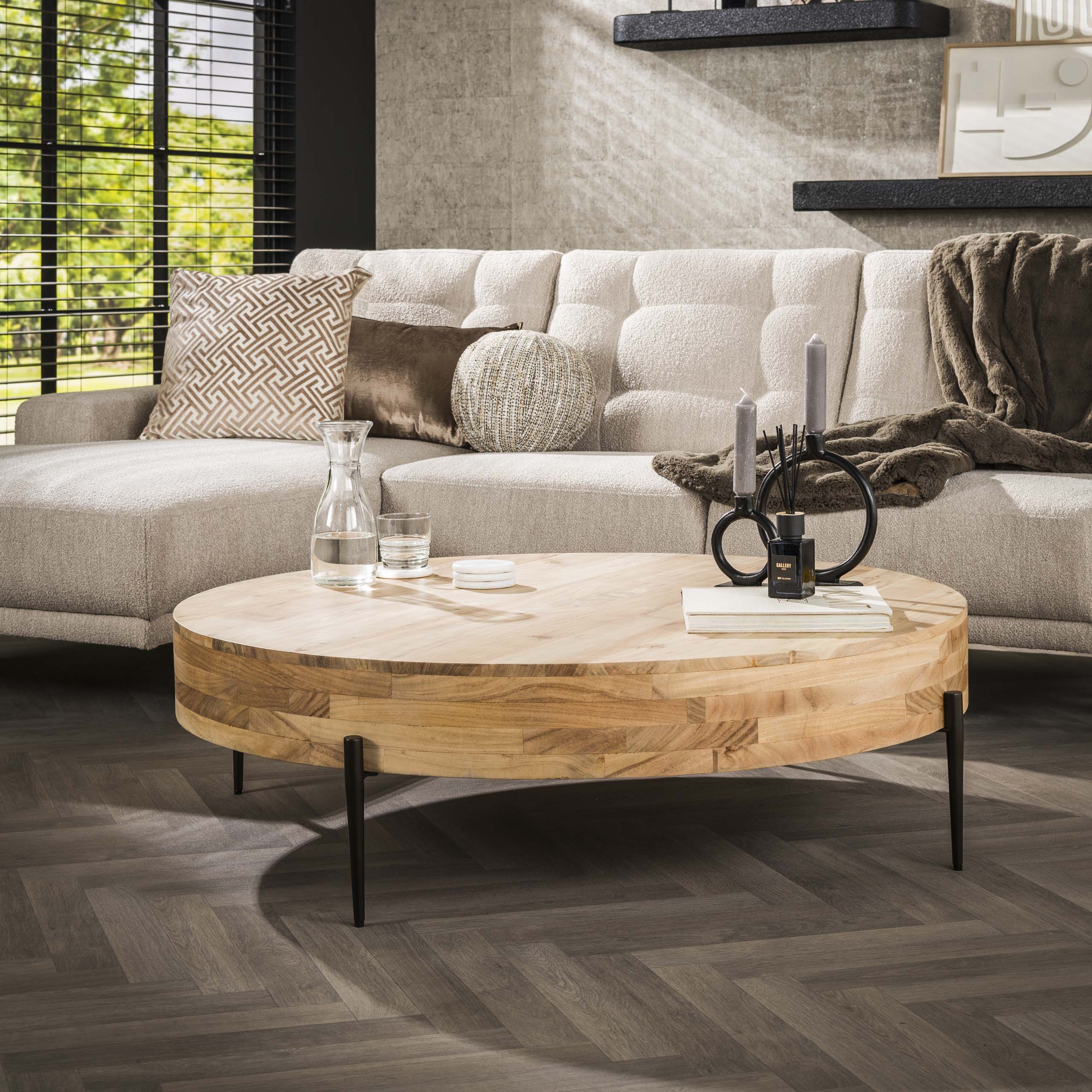 Salontafel Bulky Wood Ø120cm / Massief acacia
