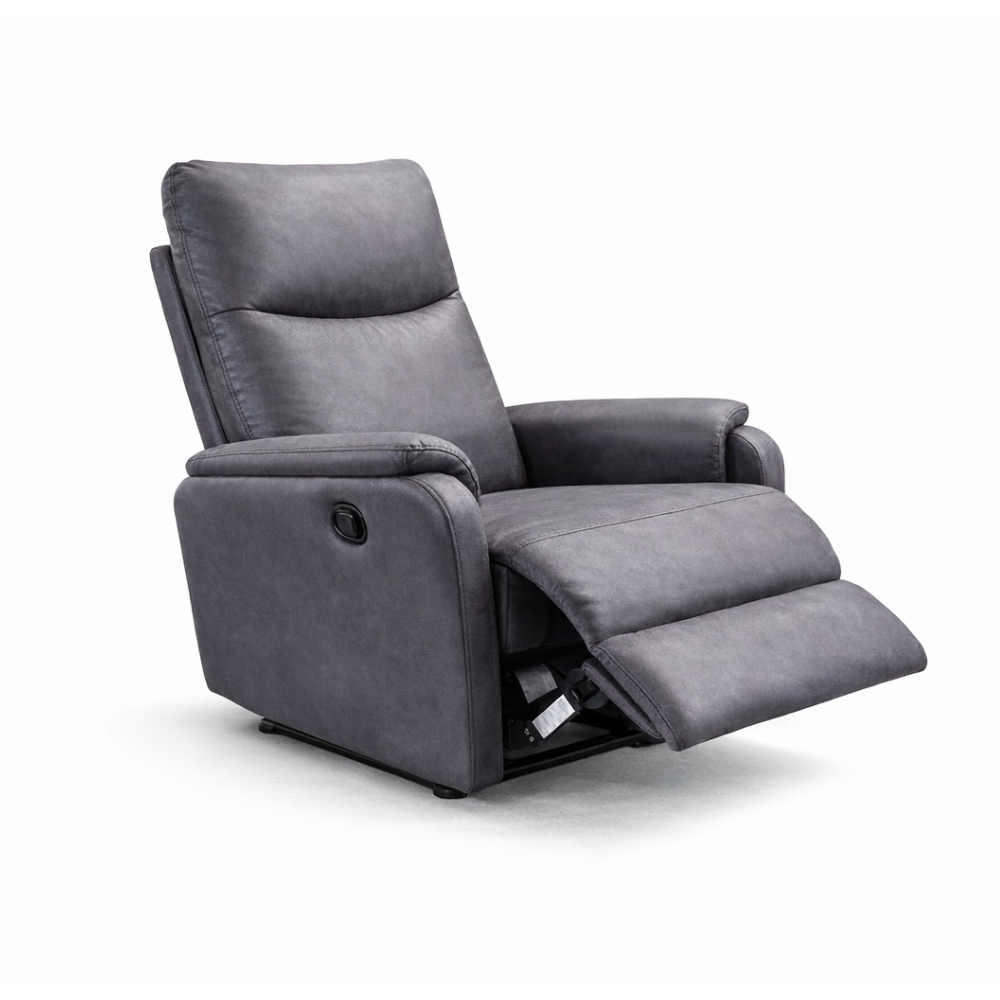 Relaxstoel Boston - Antraciet - Microvezelstof
