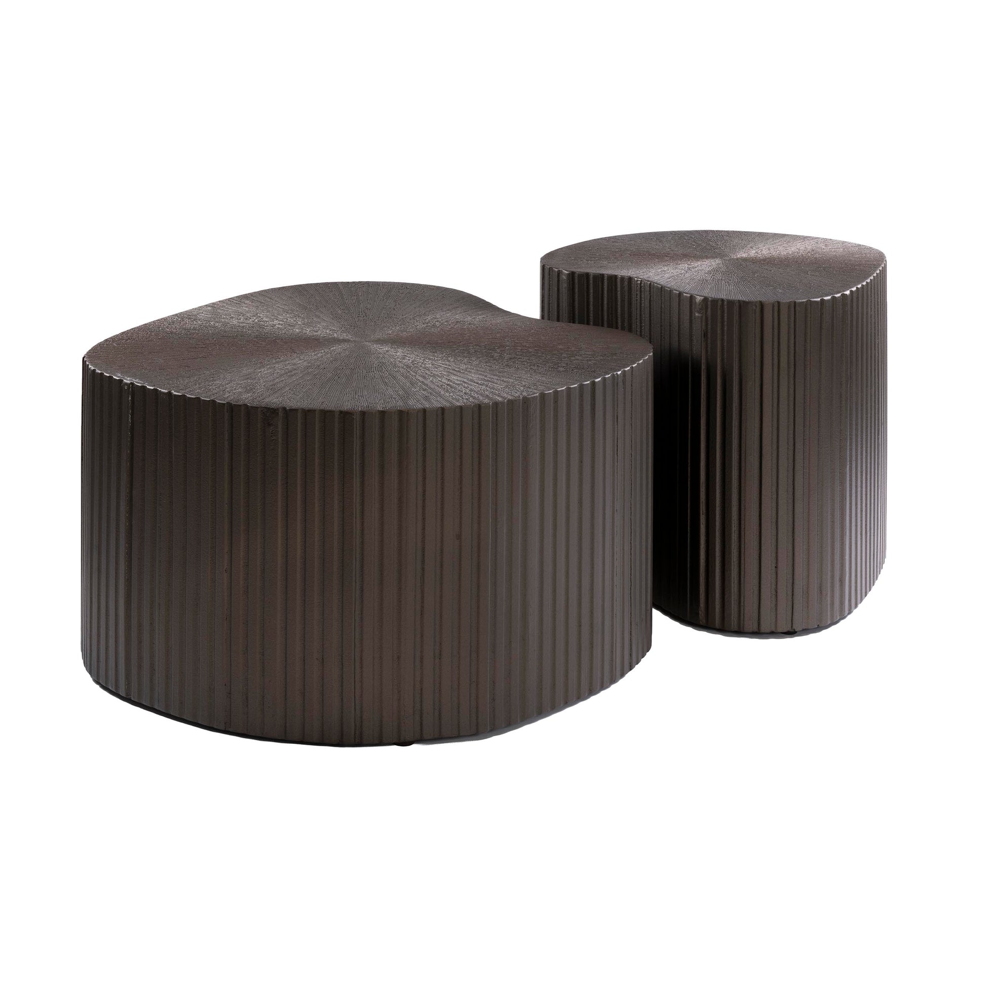 Salontafel Maya Ray niervormig set van 2 / Brons liquid metal