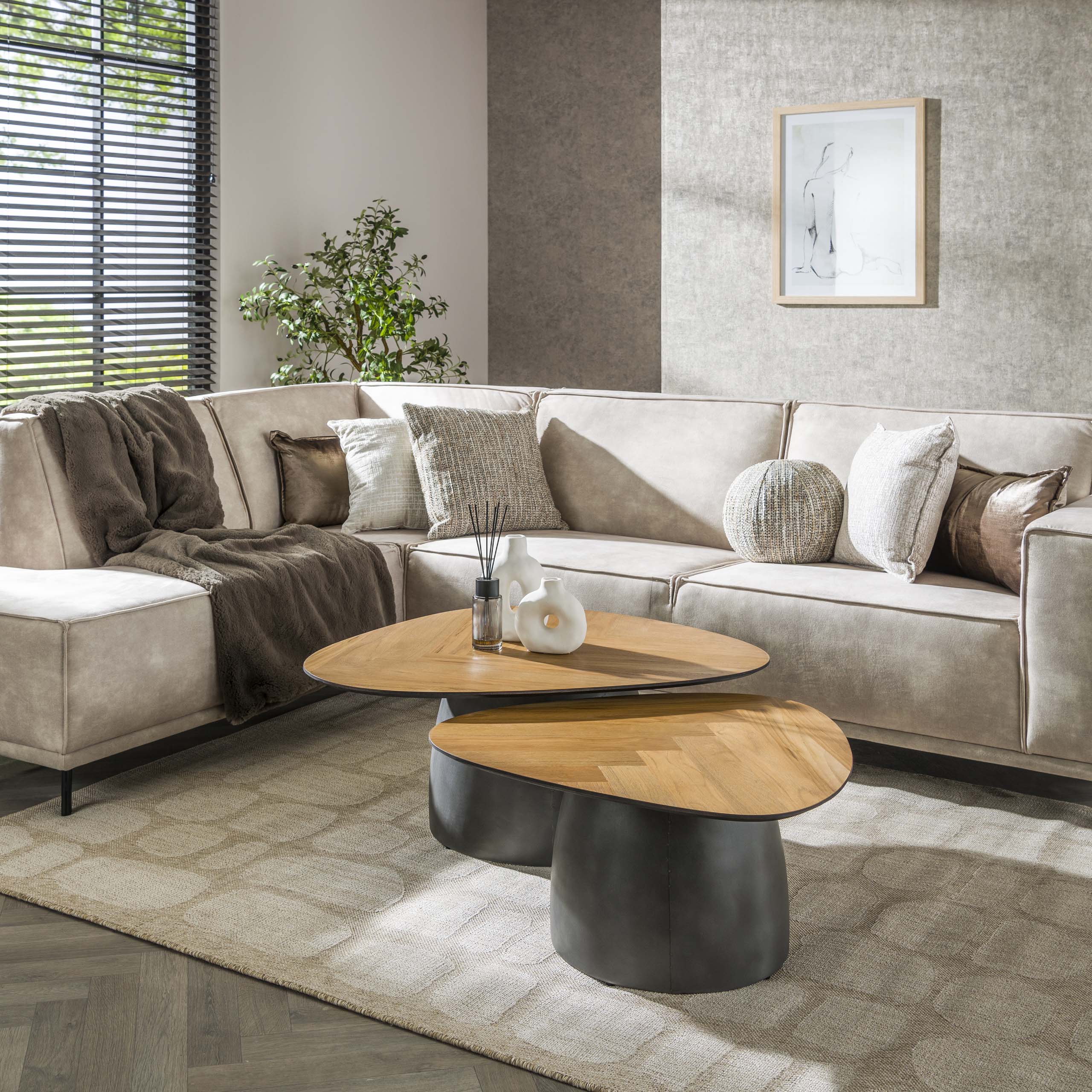 Salontafel Infinite set van 2 / Teak fineer