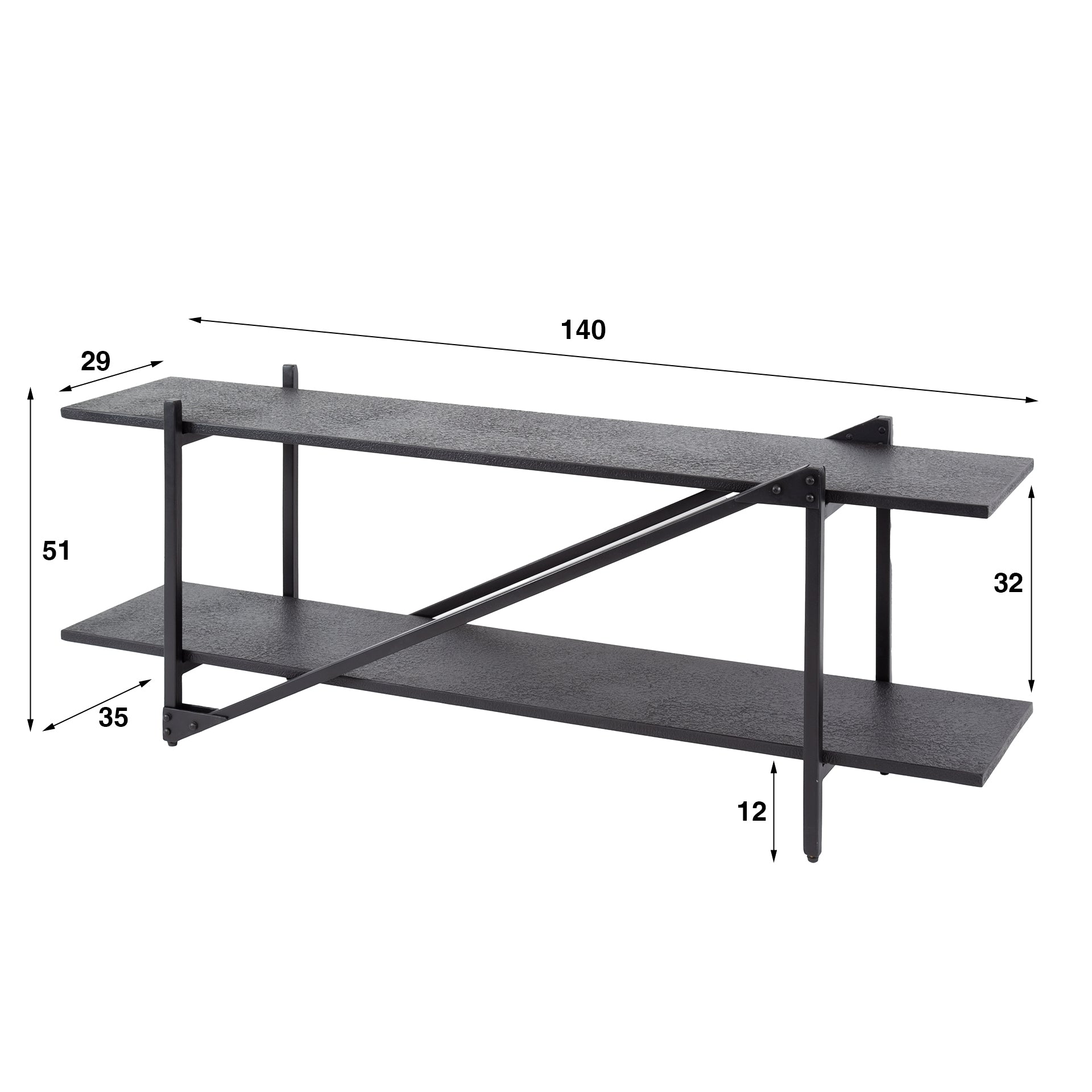 Tv Meubel Piega 140Cm Grijs
