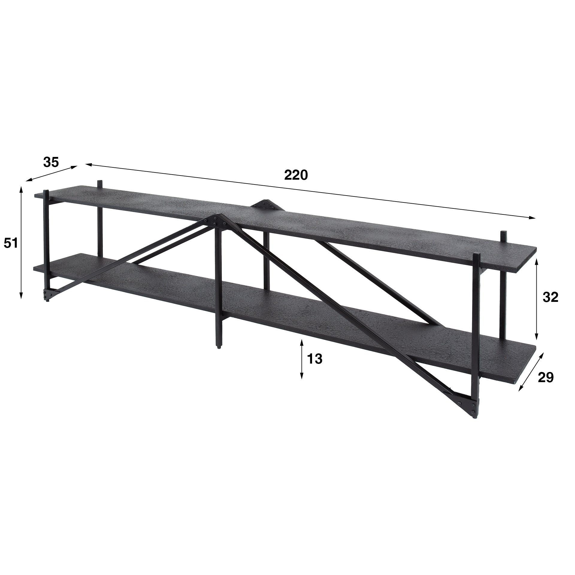 Tv Meubel Piega 220Cm Grijs