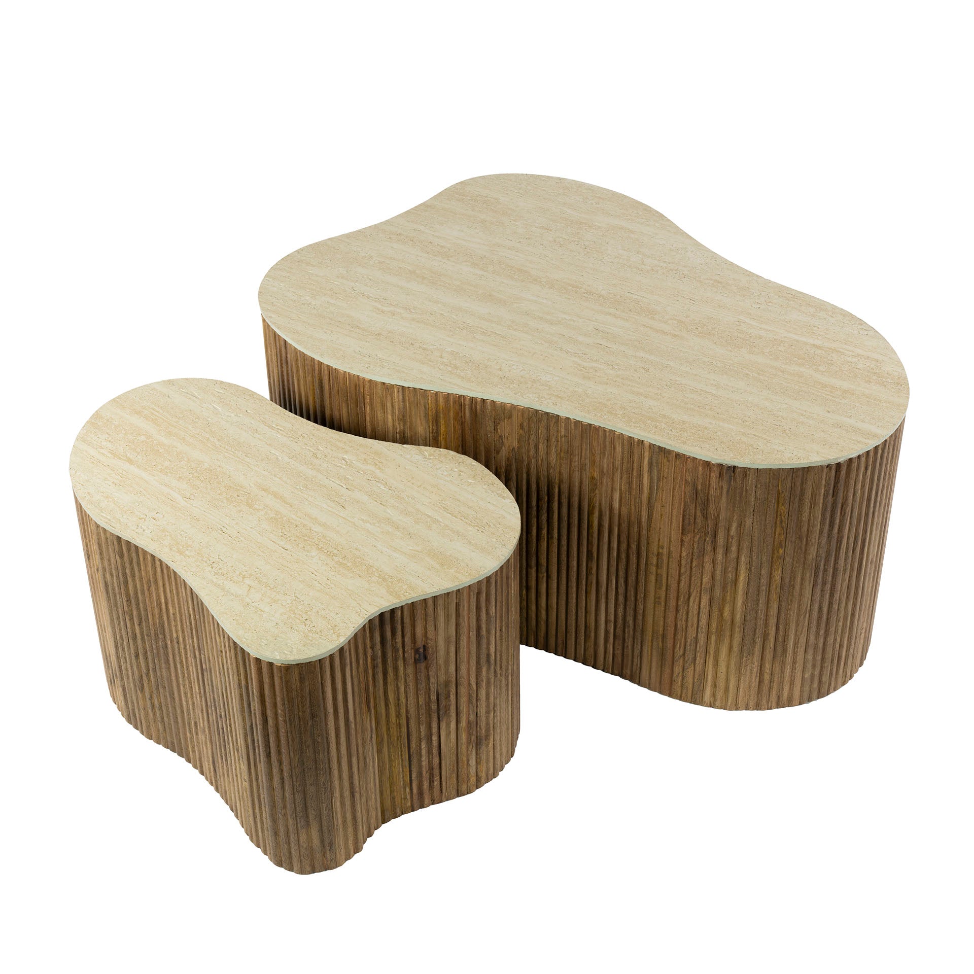 Salontafel Nuovo Shamrock Set Van 2 Massief Mango Zand