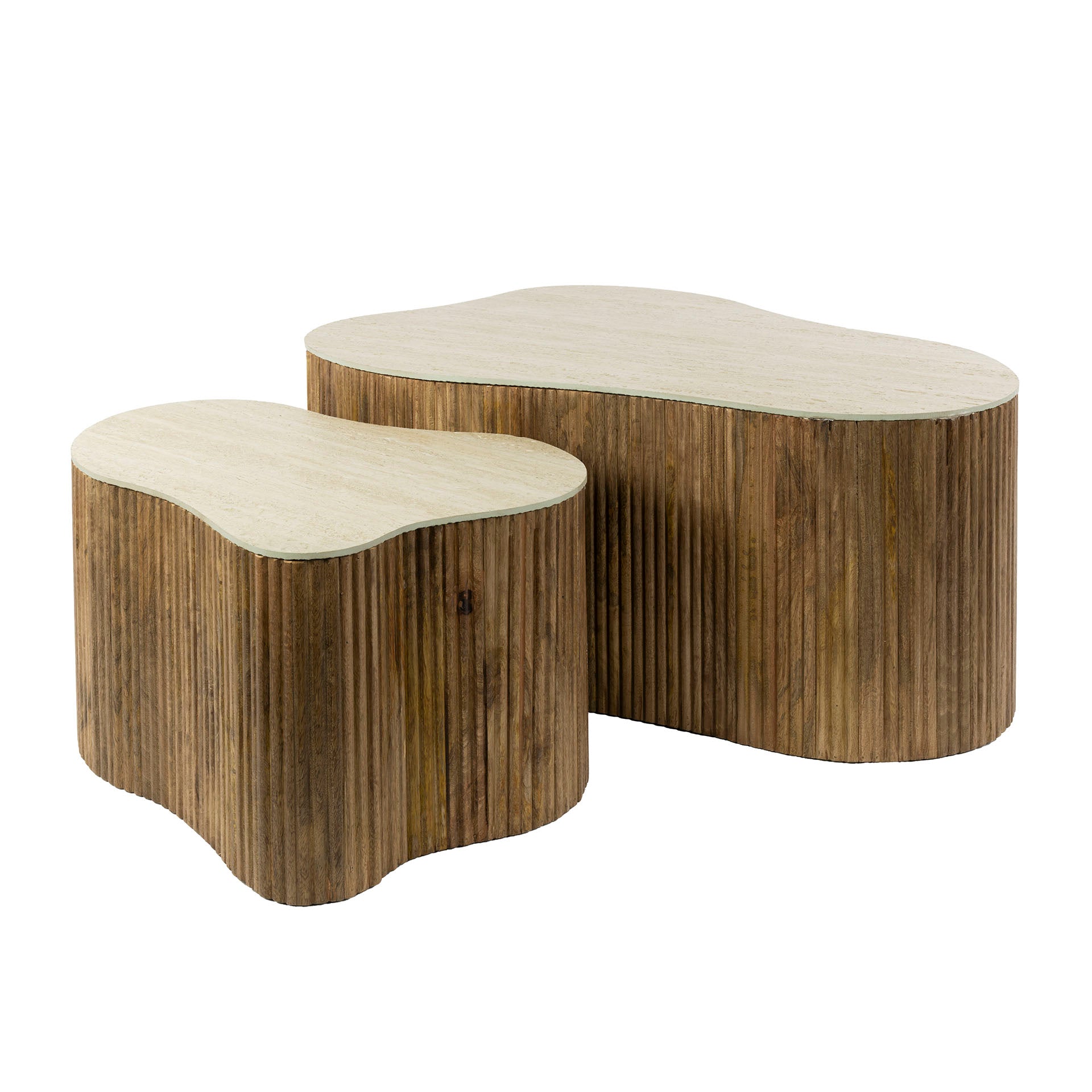 Salontafel Nuovo Shamrock Set Van 2 Massief Mango Zand