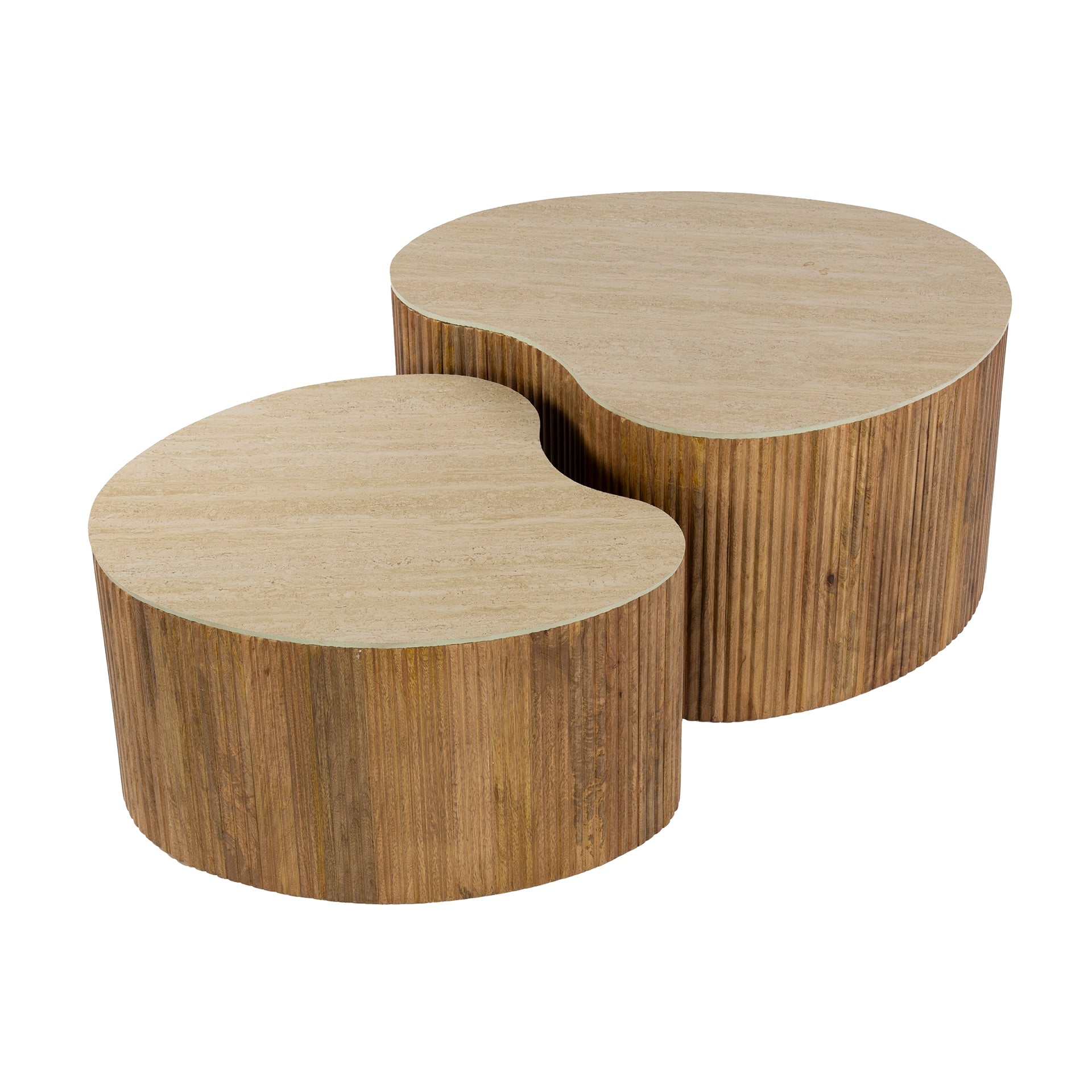 Salontafel Nuovo Niervormig Set Van 2 Massief Mango Zand