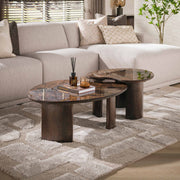 Salontafel Empera niervormig set van 2 / Keramiek dark emperador