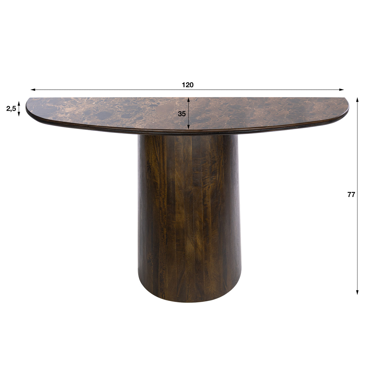 Haltafel Empera / Keramiek dark emperador
