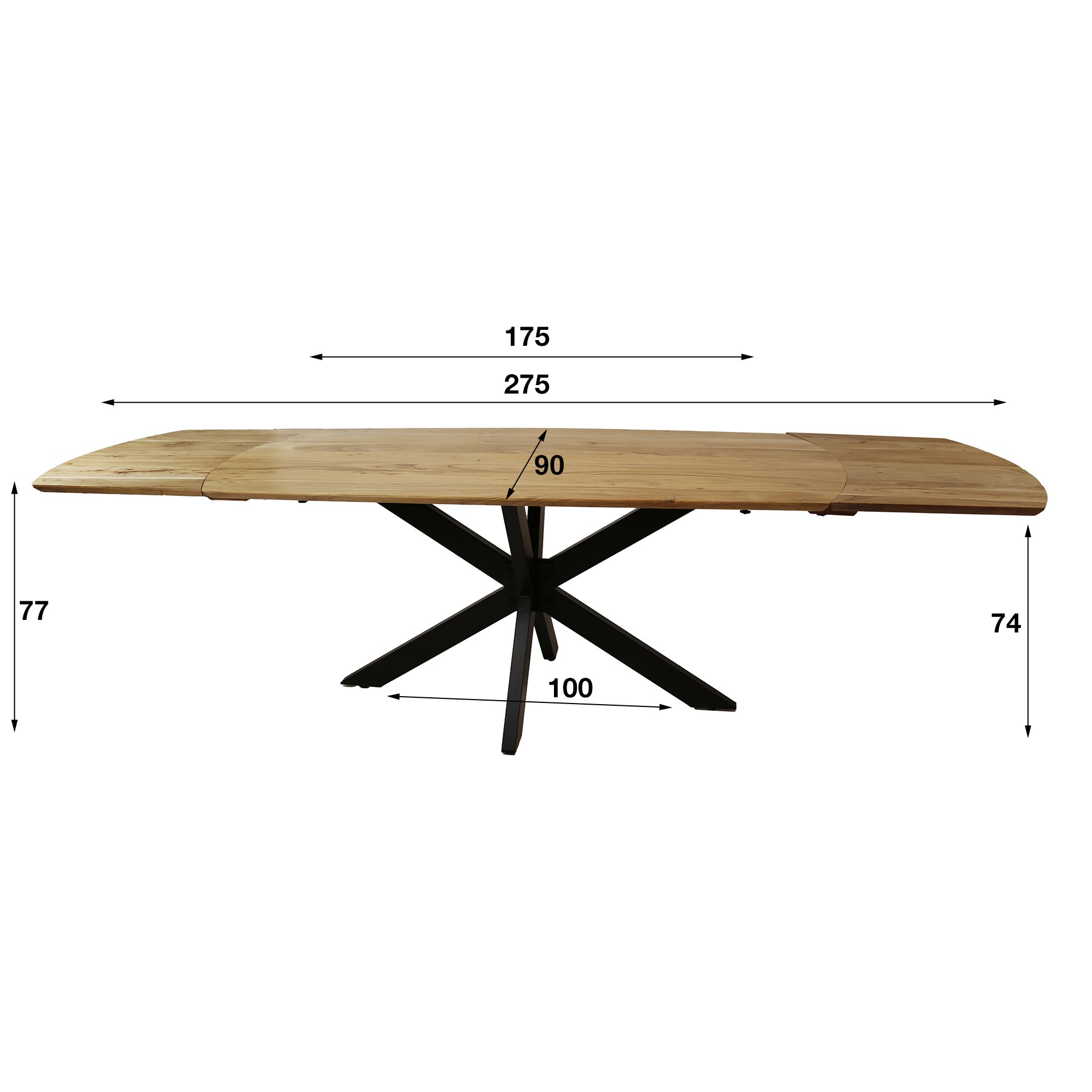 Eettafel Extend 175 275Cm Massief Acacia