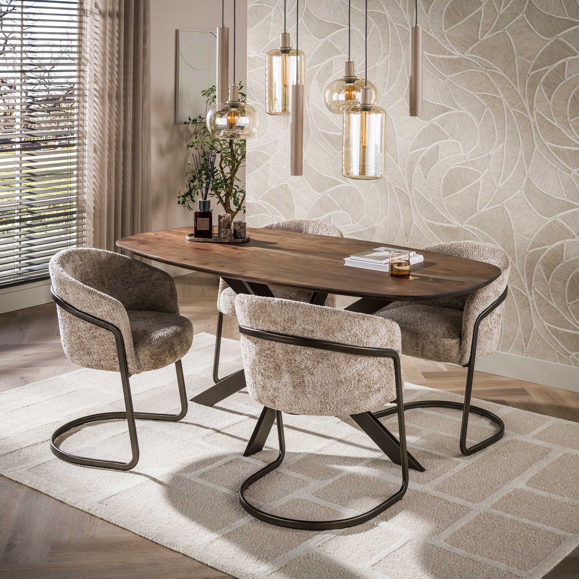Eettafel Arhus Solid deens ovaal 150cm / Massief acacia bruin