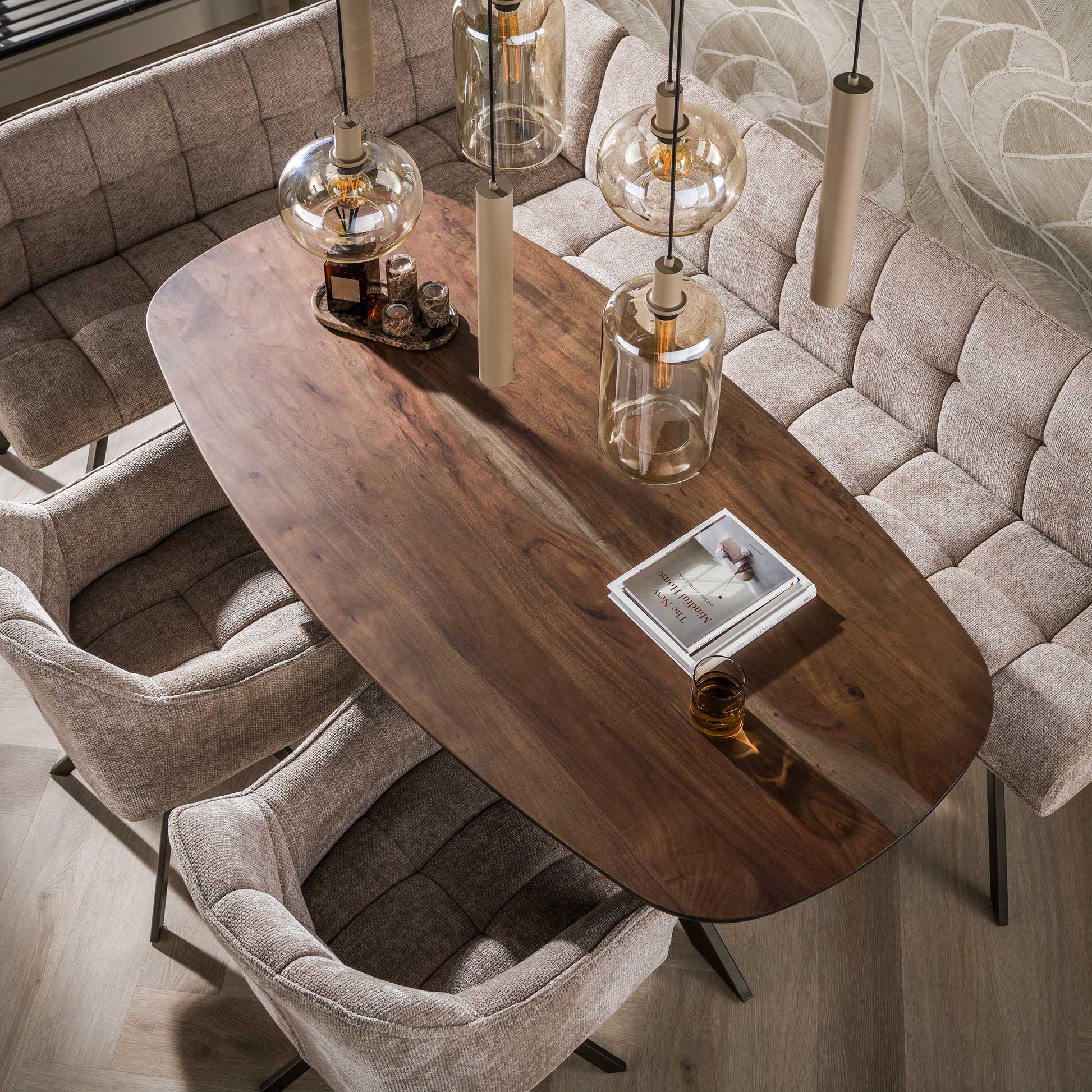 Eettafel Arhus Solid deens ovaal 150cm / Massief acacia bruin