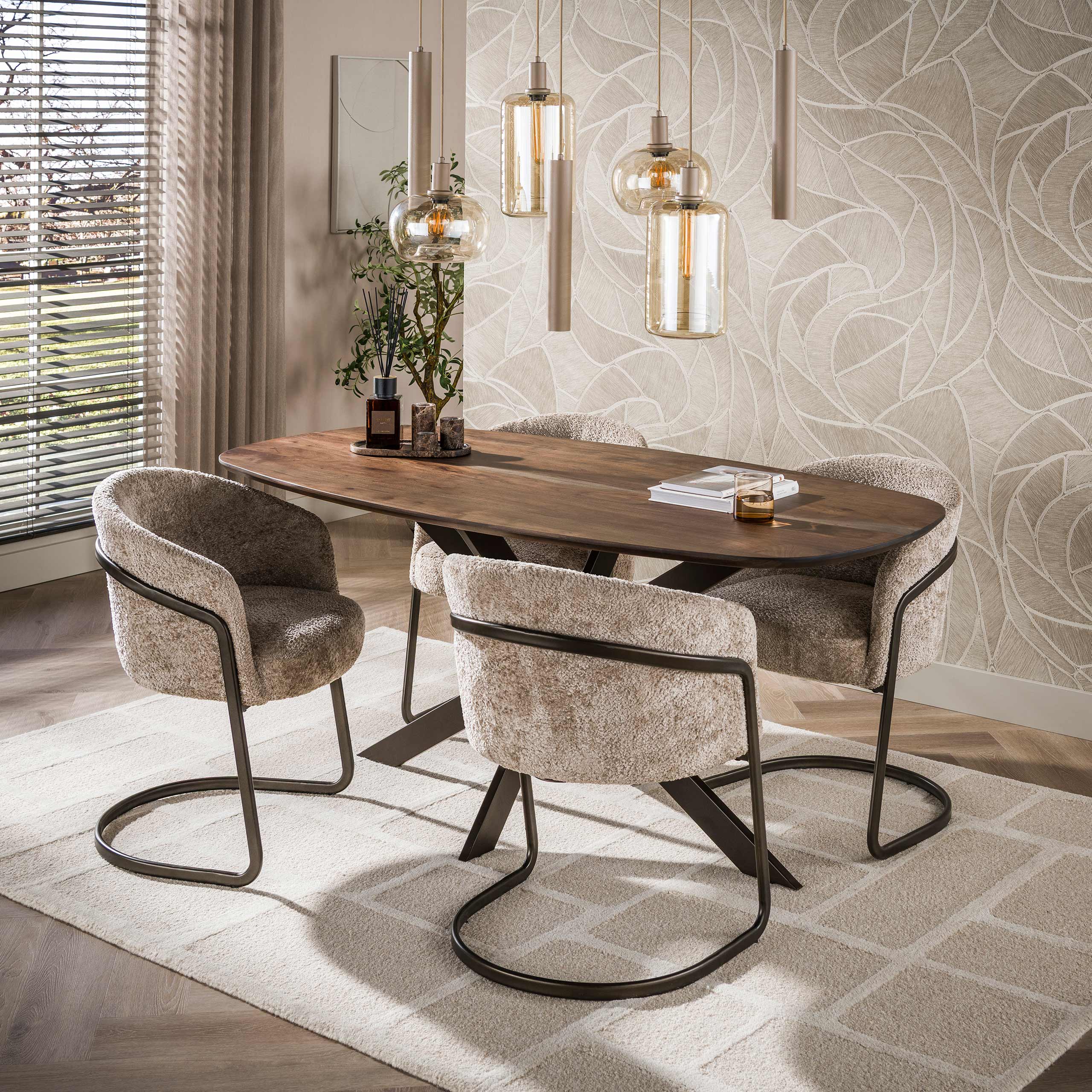 Eettafel Arhus Solid deens ovaal 180cm / Massief acacia bruin