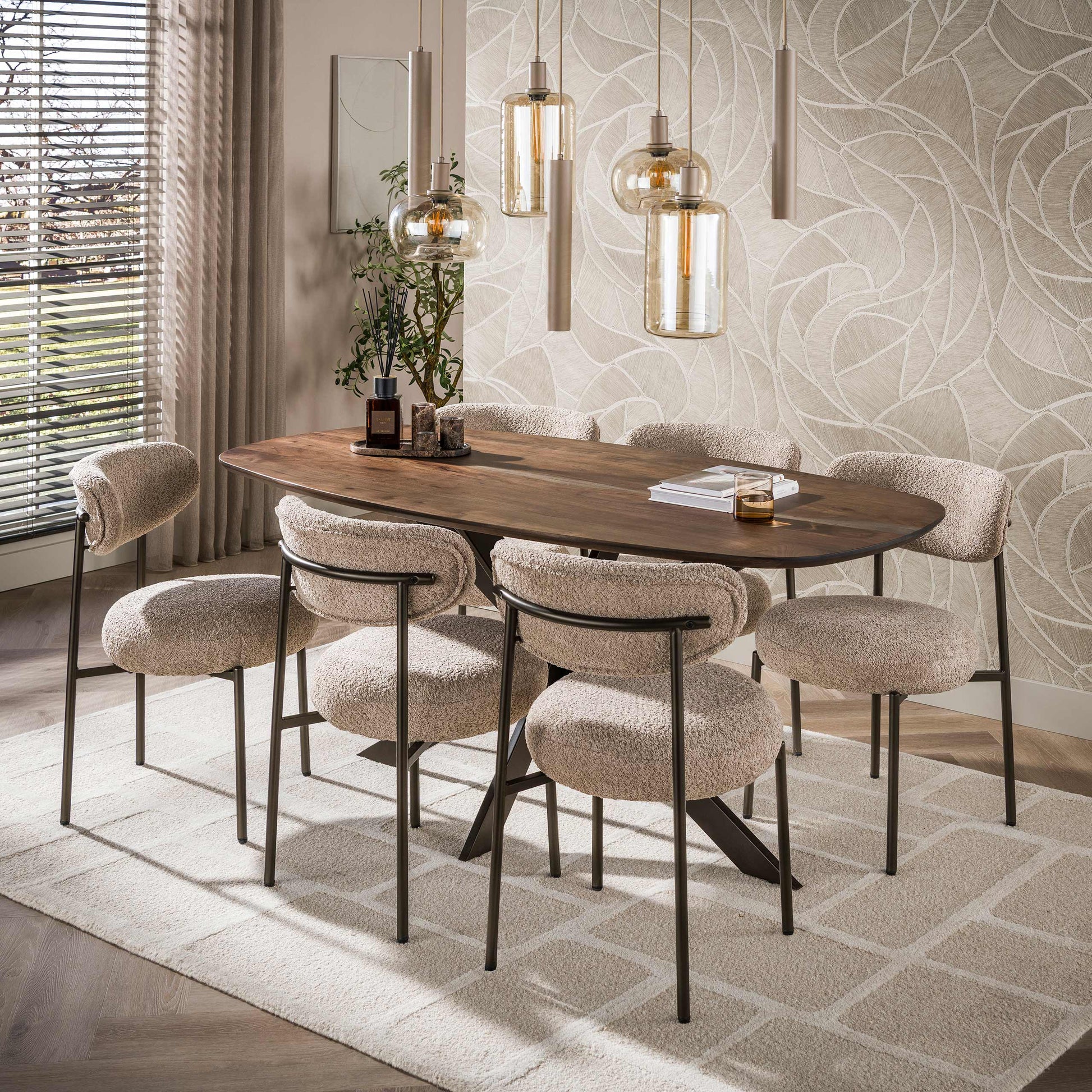 Eettafel Arhus Solid deens ovaal 180cm / Massief acacia bruin