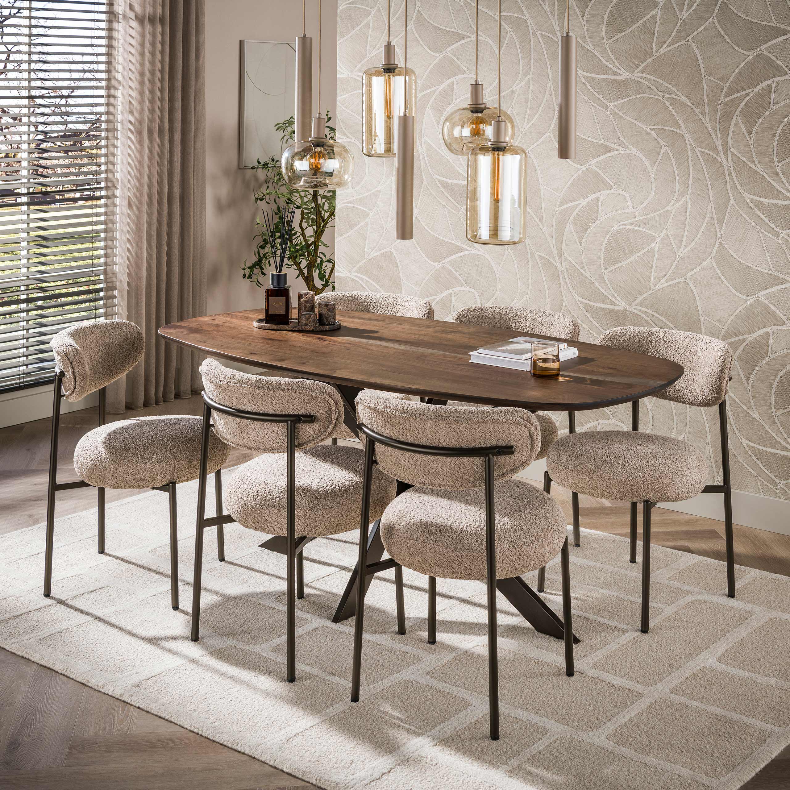Eettafel Arhus Solid deens ovaal 180cm / Massief acacia bruin