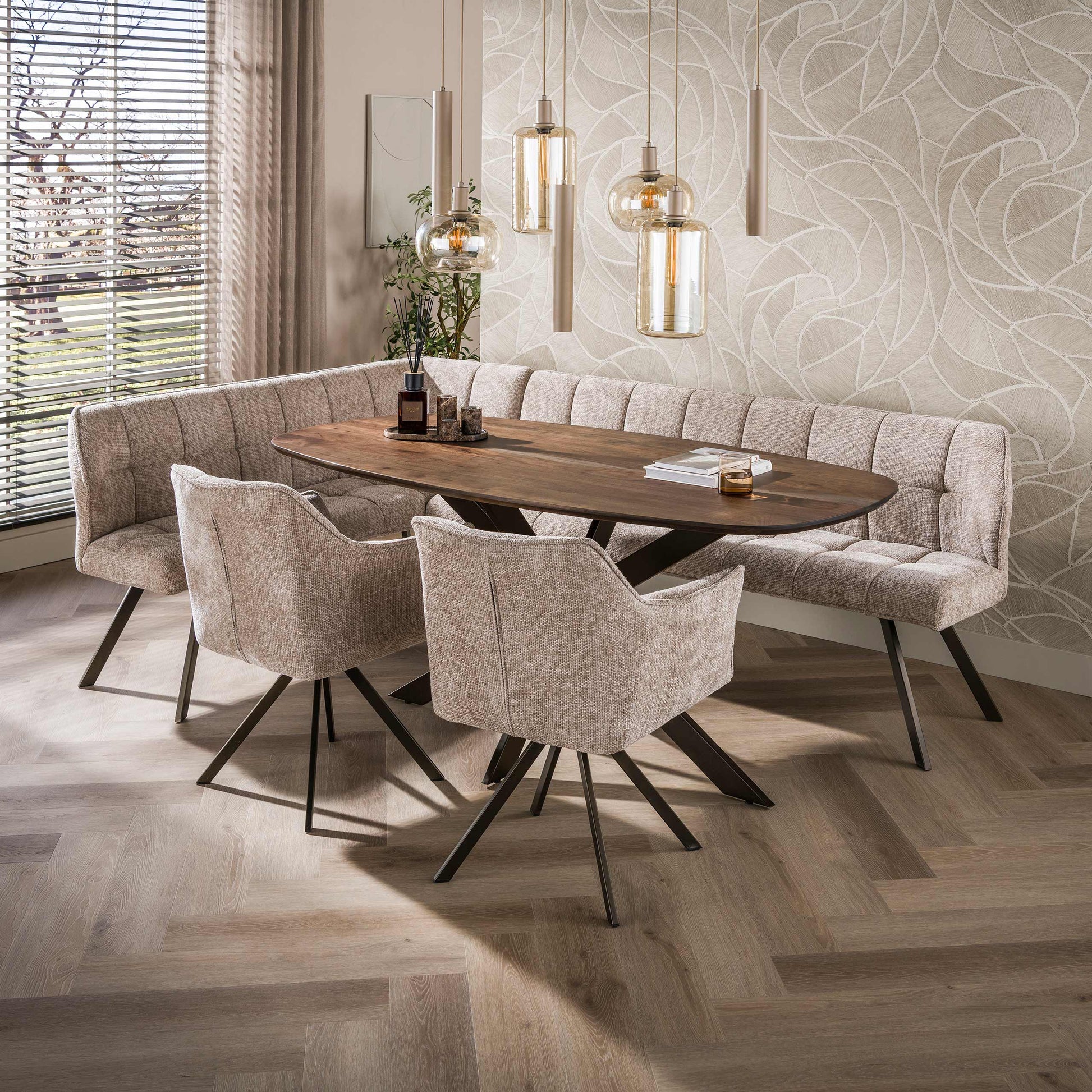 Eettafel Arhus Solid deens ovaal 180cm / Massief acacia bruin