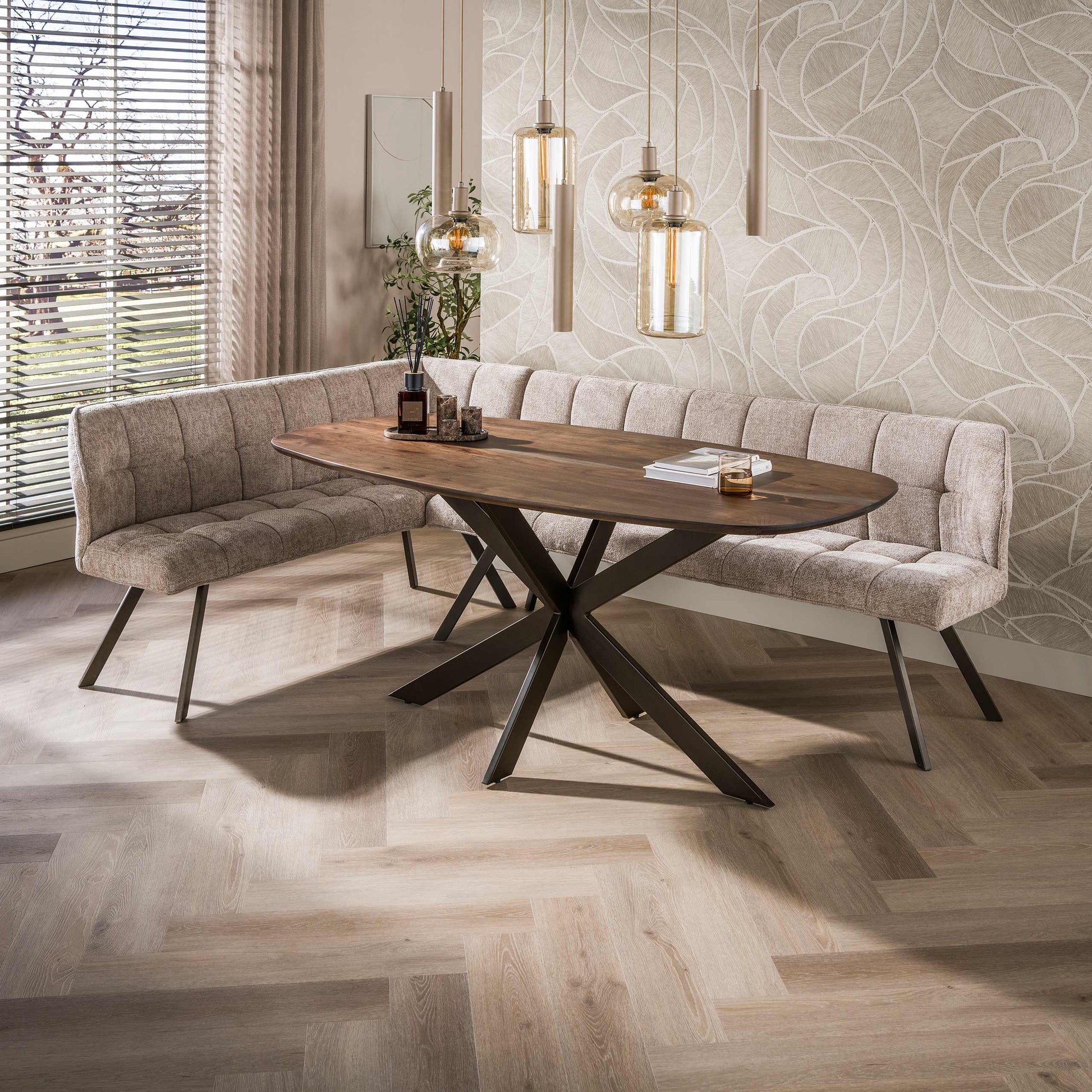 Eettafel Arhus Solid deens ovaal 180cm / Massief acacia bruin