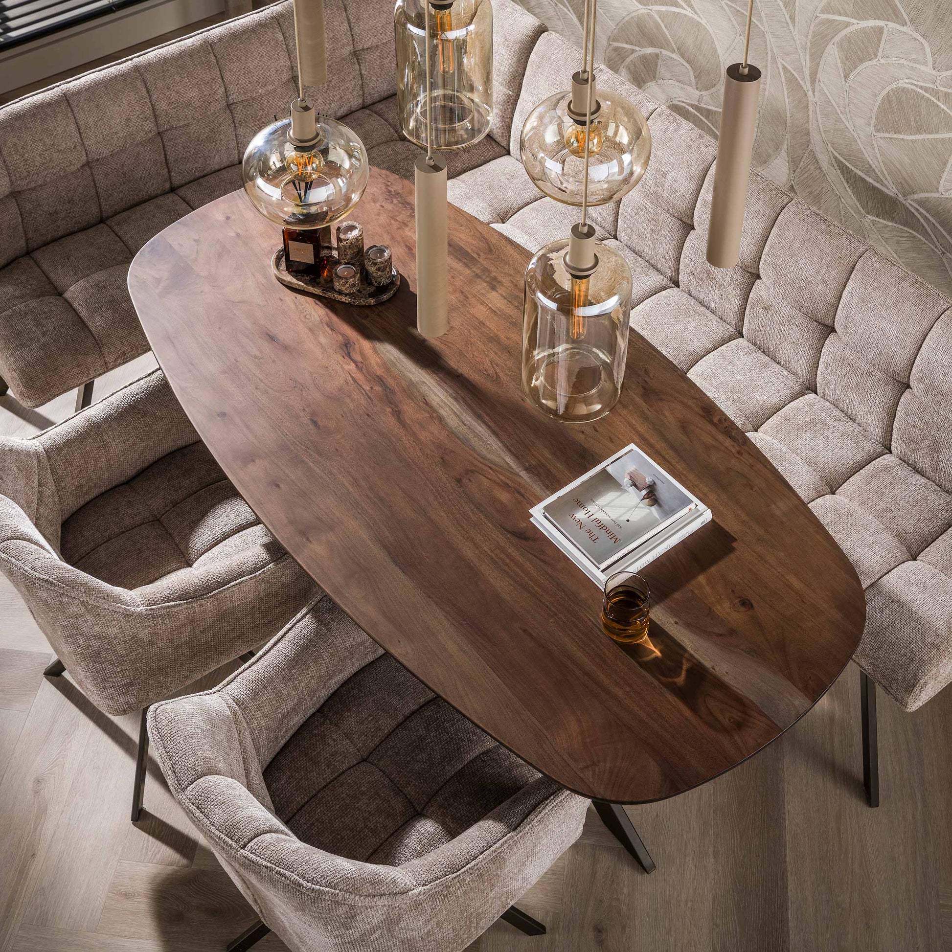 Eettafel Arhus Solid deens ovaal 180cm / Massief acacia bruin