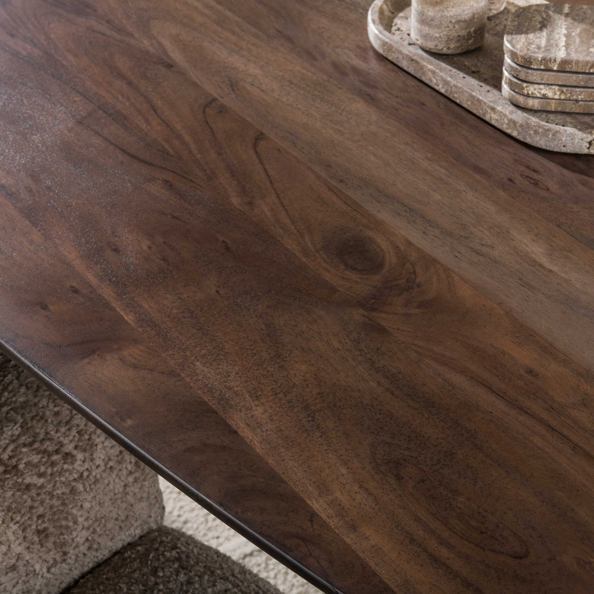 Eettafel Arhus Solid deens ovaal 215cm / Massief acacia bruin