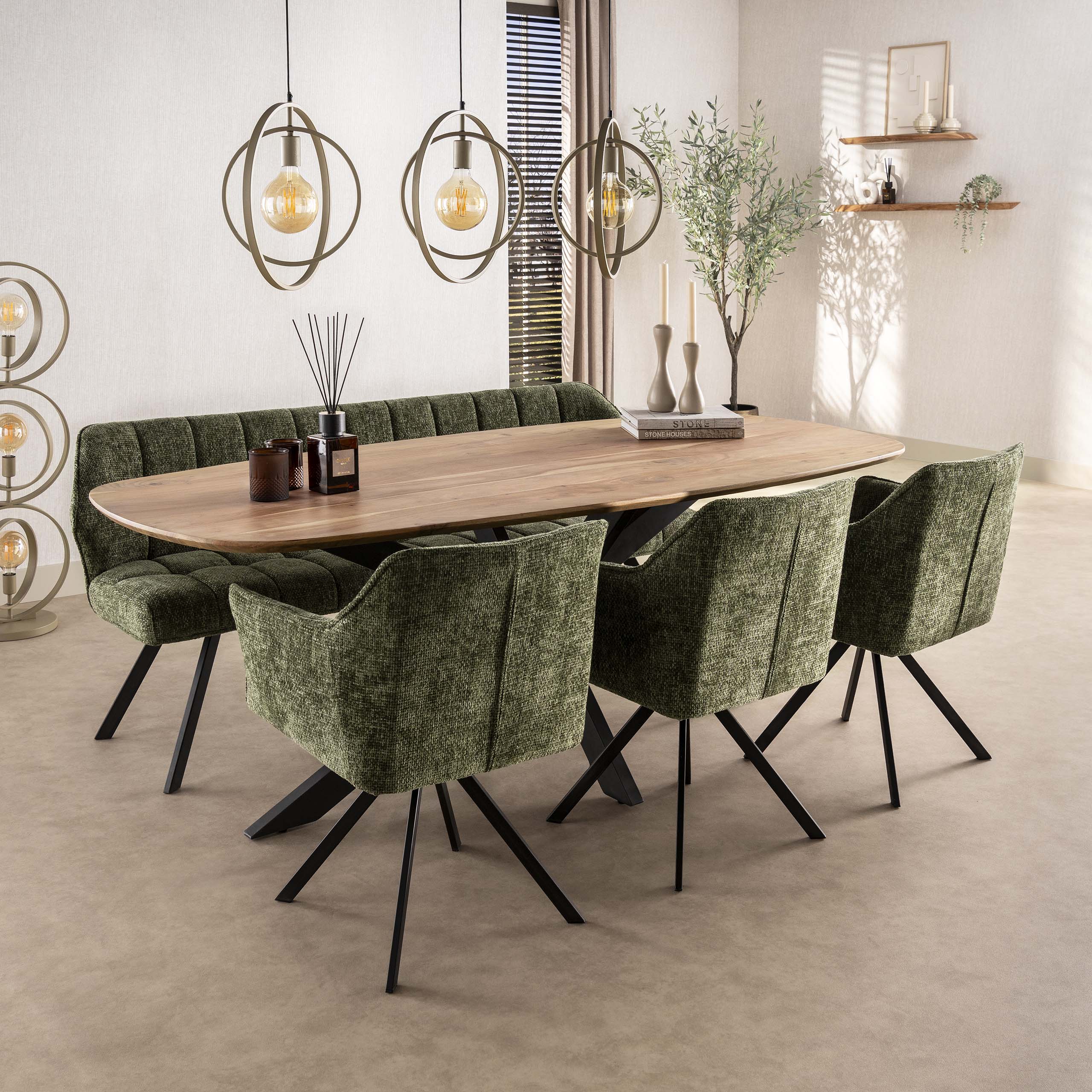 Eettafel Arhus Solid Deens Ovaal 215Cm Massief Acacia