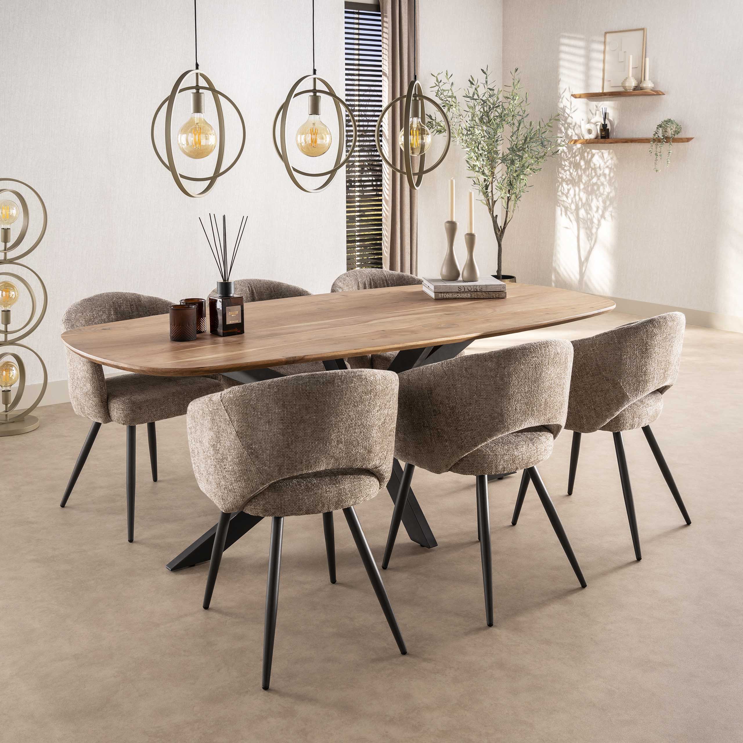 Eettafel Arhus Solid Deens Ovaal 215Cm Massief Acacia