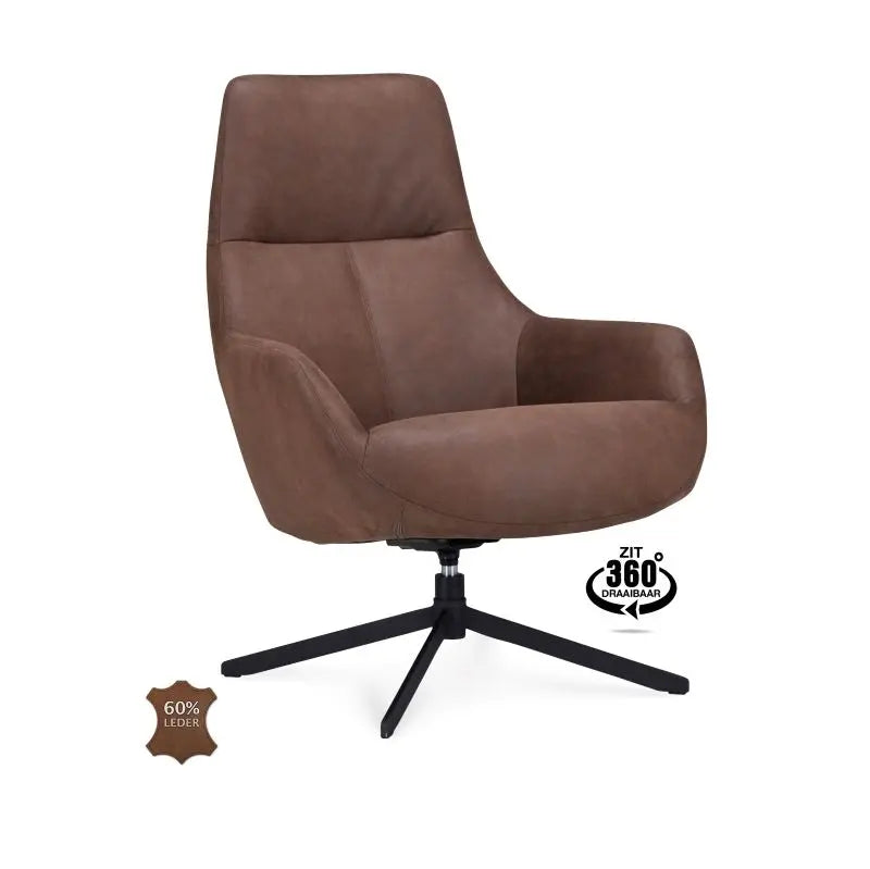 Fauteuil Hampton - Microleder Antraciet 67