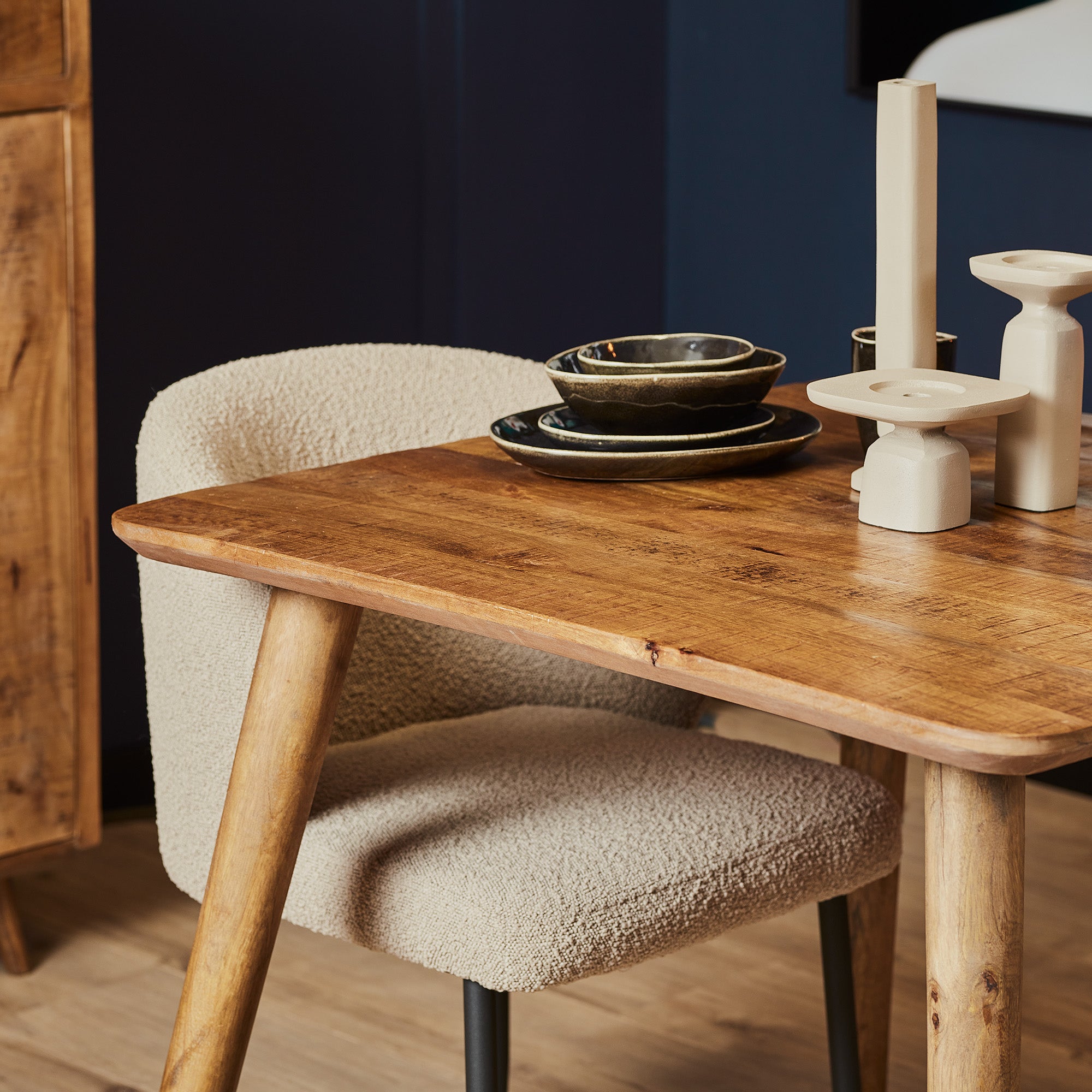 Vierkante eettafel Omaha Naturel Mangohout 90 cm
