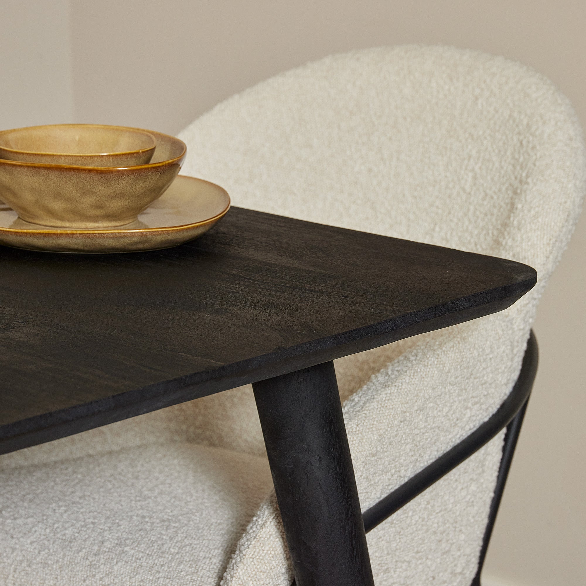 Vierkante eettafel Omaha Zwart Mangohout 90 cm