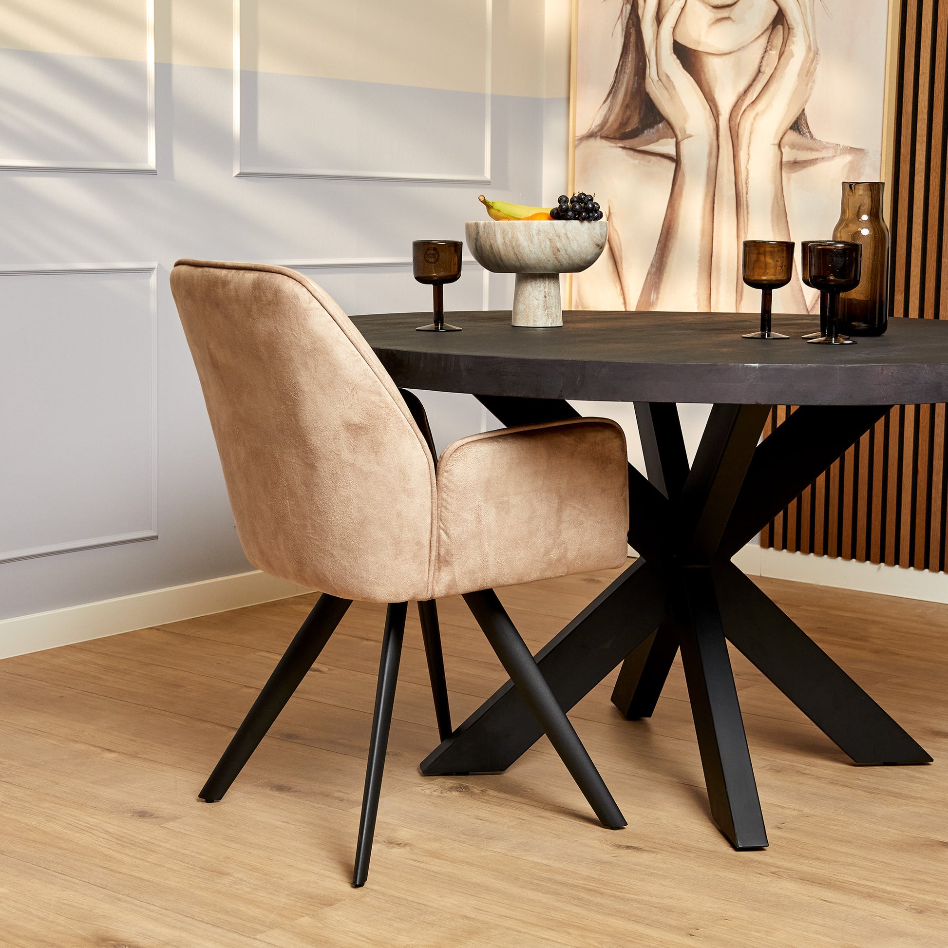 Eetkamerstoel Nova Beige  Velvet