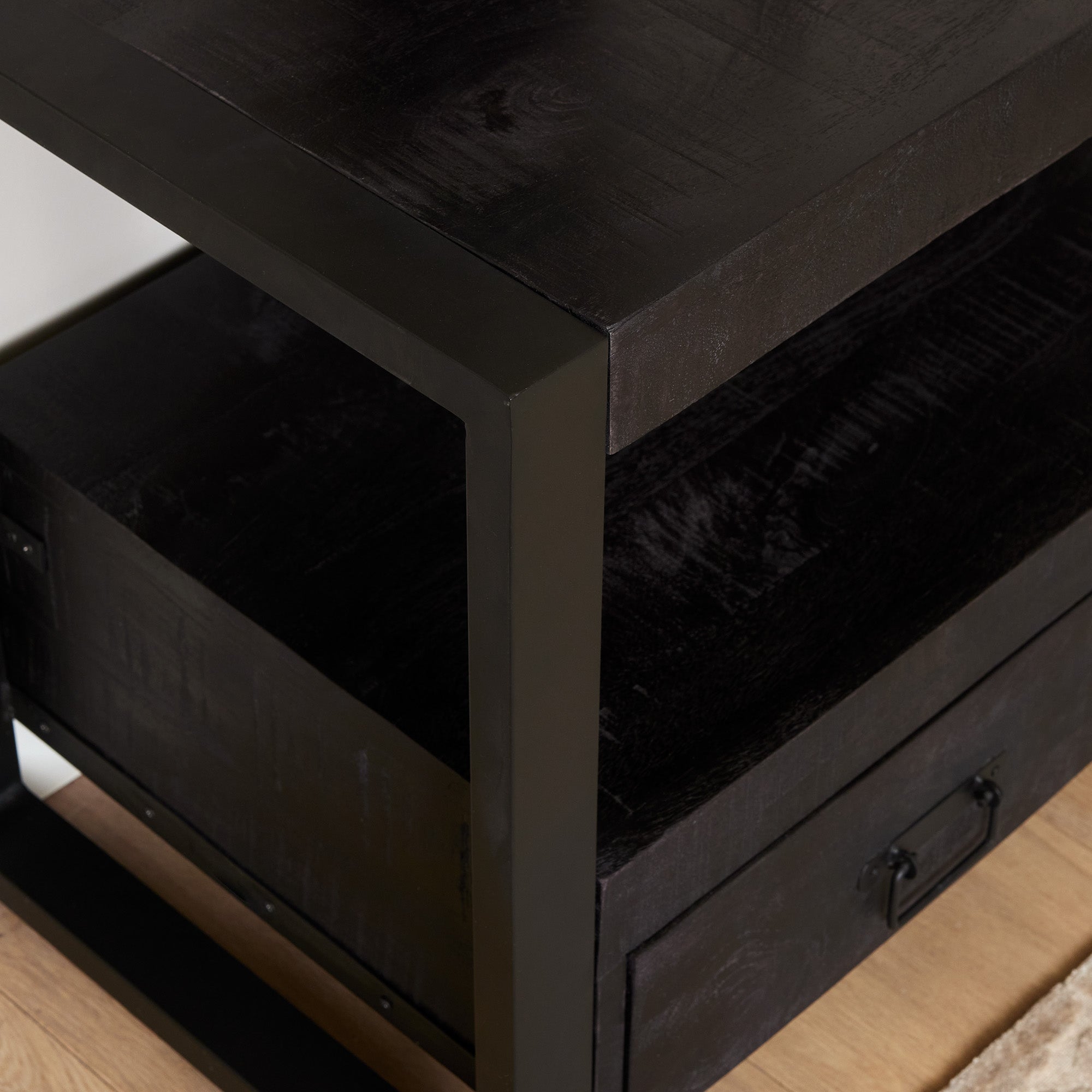Tv meubel Boaz Zwart Mangohout 100 cm