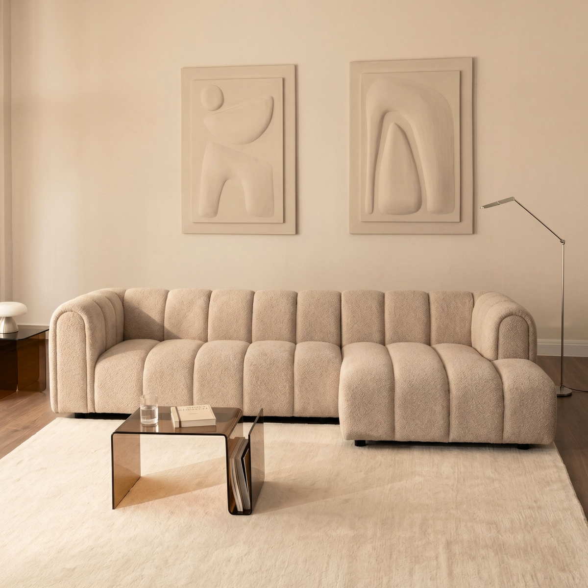Hoekbank Fay - Beige rechts