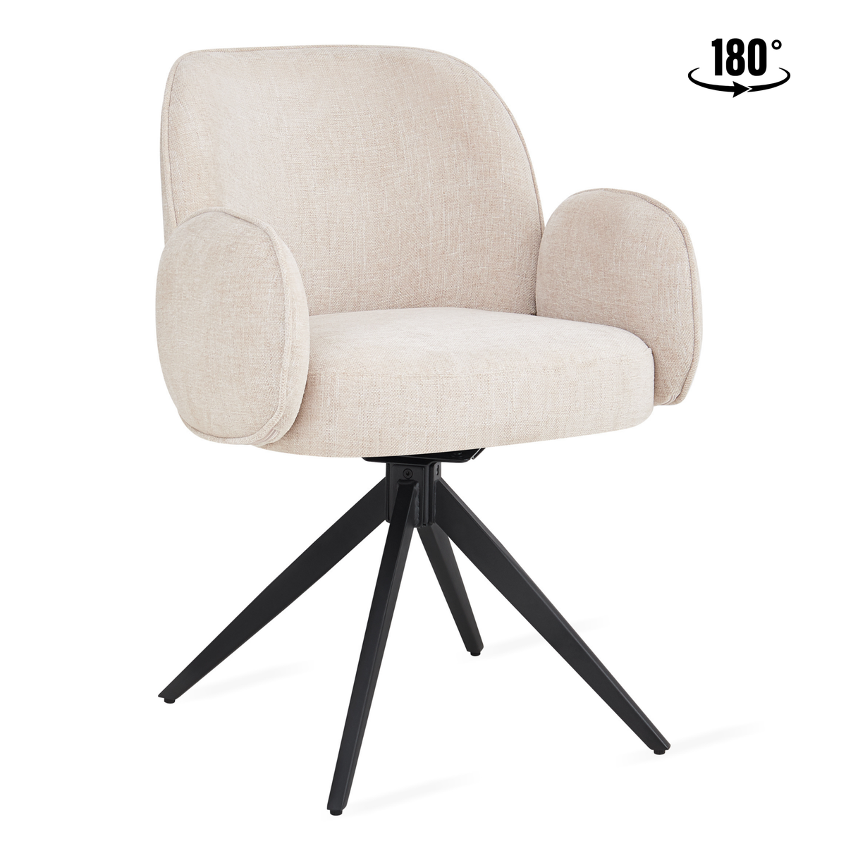 Eetkamerstoel Oslo - Beige met armleuning