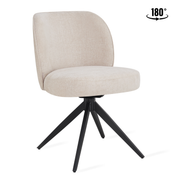 Eetkamerstoel Oslo - Beige - eetkamerstoel in chenille, vooraanzicht