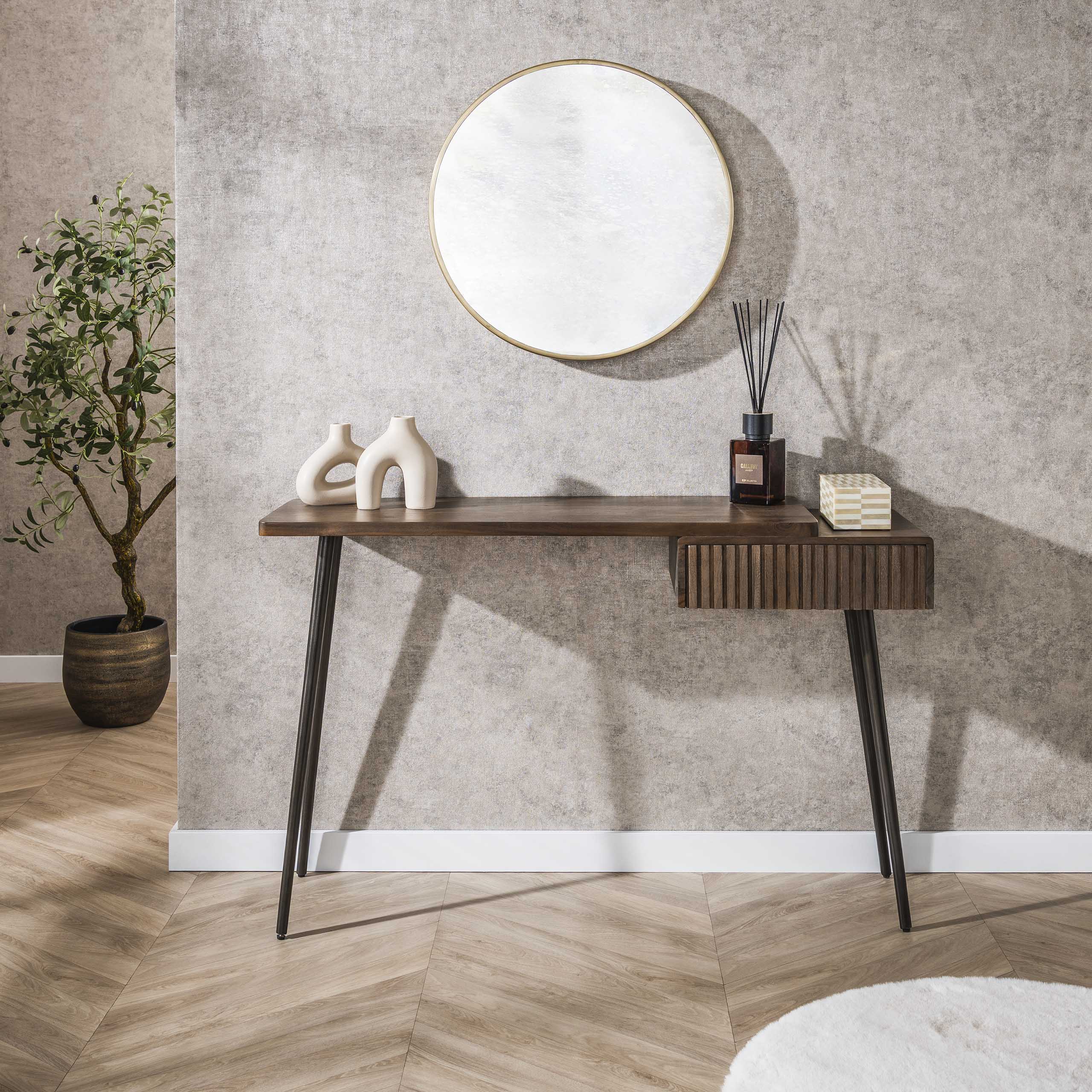 Hal Kaptafel Carve 1 Lade Massief Acacia Bruin