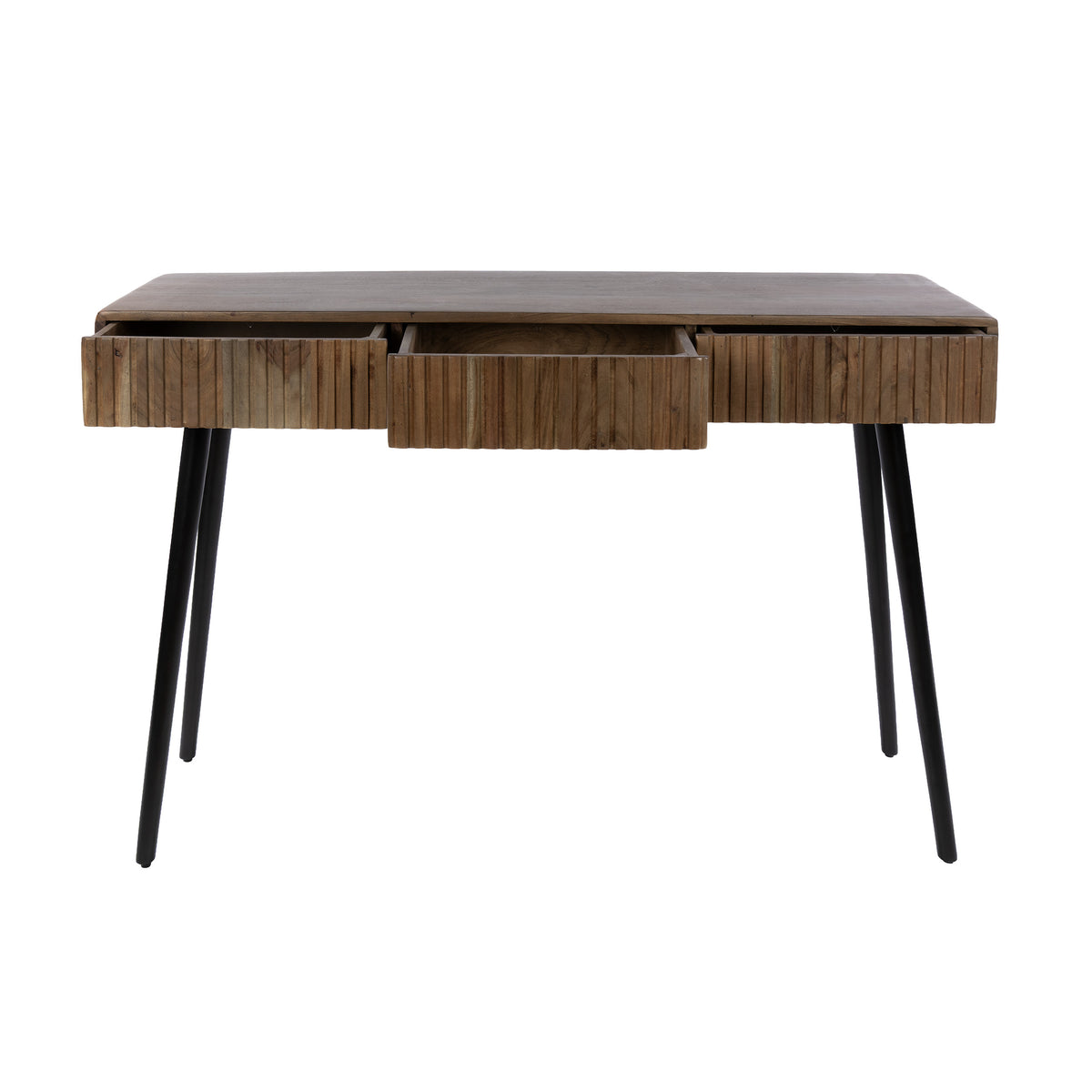 Hal-/kaptafel Carve 3 lades / Massief acacia bruin